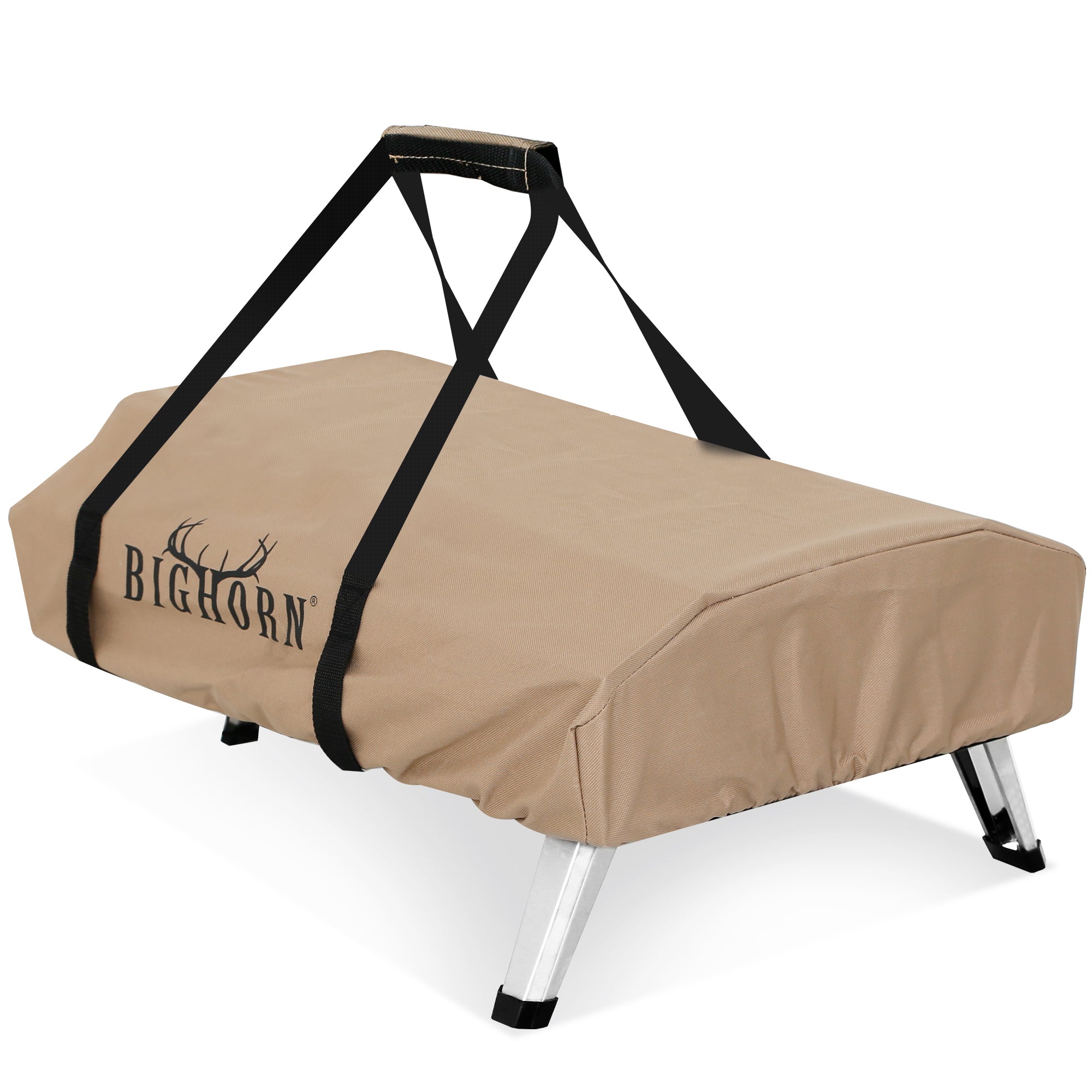 12 inch Gas Pizza Oven Cover by Big Horn Outdoors, waterproof Oxford fabric with black handles.