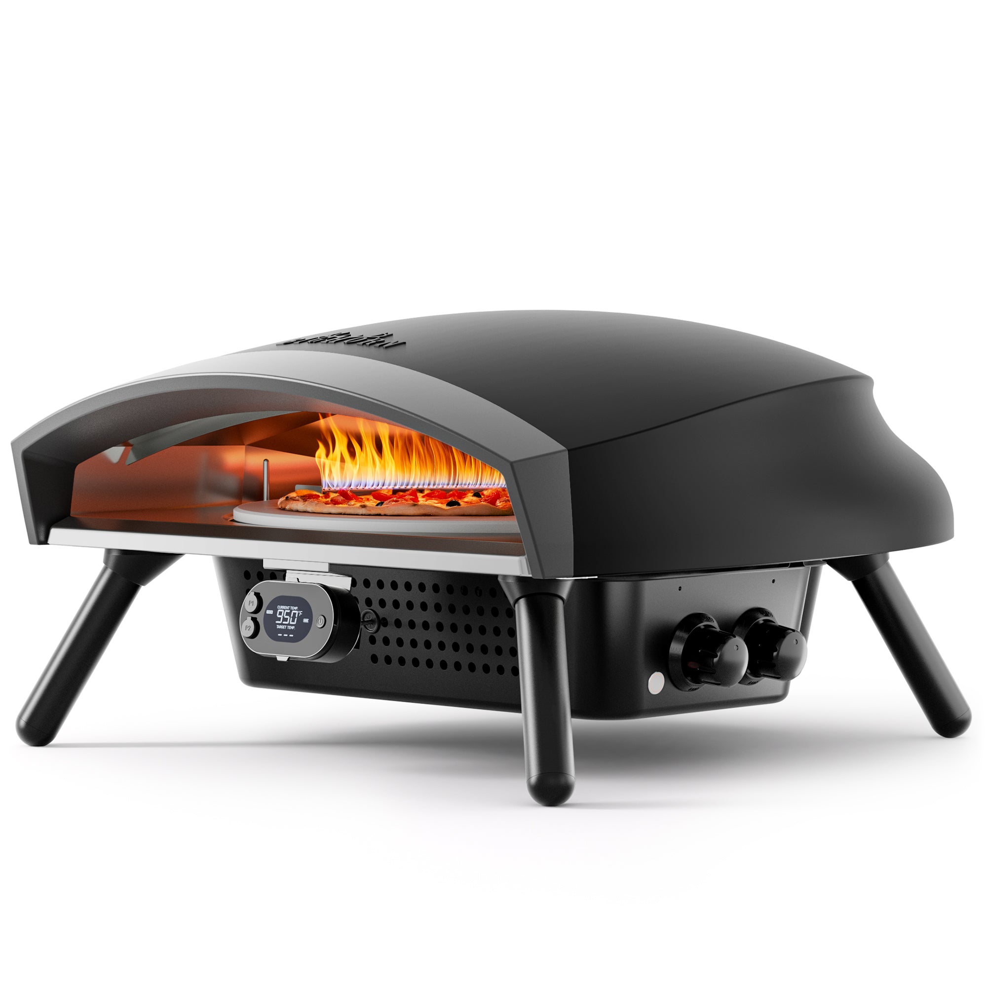 16” Gas Pizza Oven - Outdoor Professional Pizza Maker with Auto-Rotati