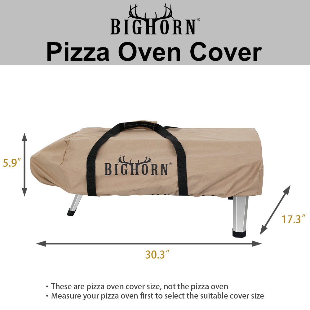Big Horn Outdoors pizza oven cover, Oxford fabric, tan, with handles, protecting your outdoor oven.