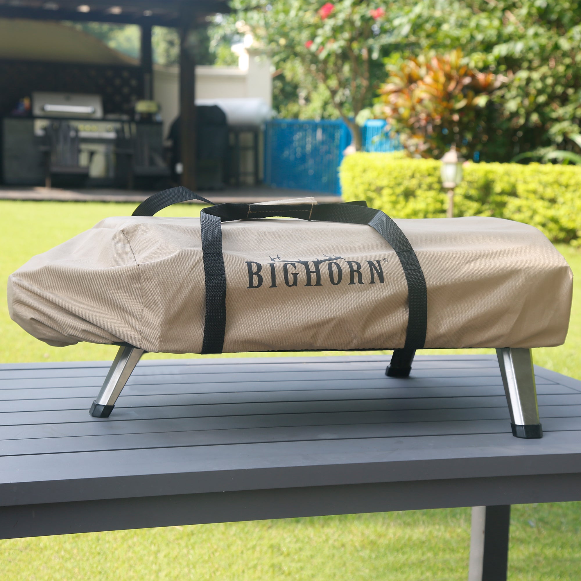 Big Horn Outdoors 12 inch gas pizza oven cover, waterproof Oxford fabric with black handles