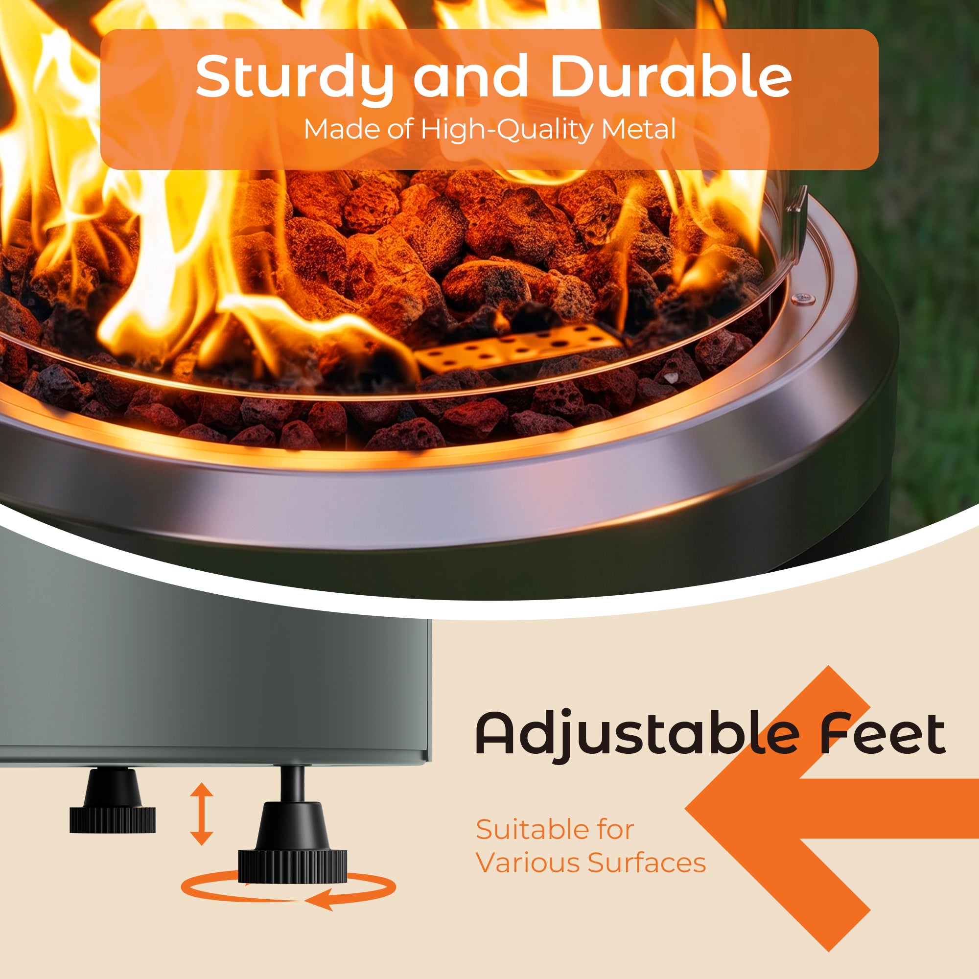 15‘’ Column Round Propane Fire Pit - by Buschbeck