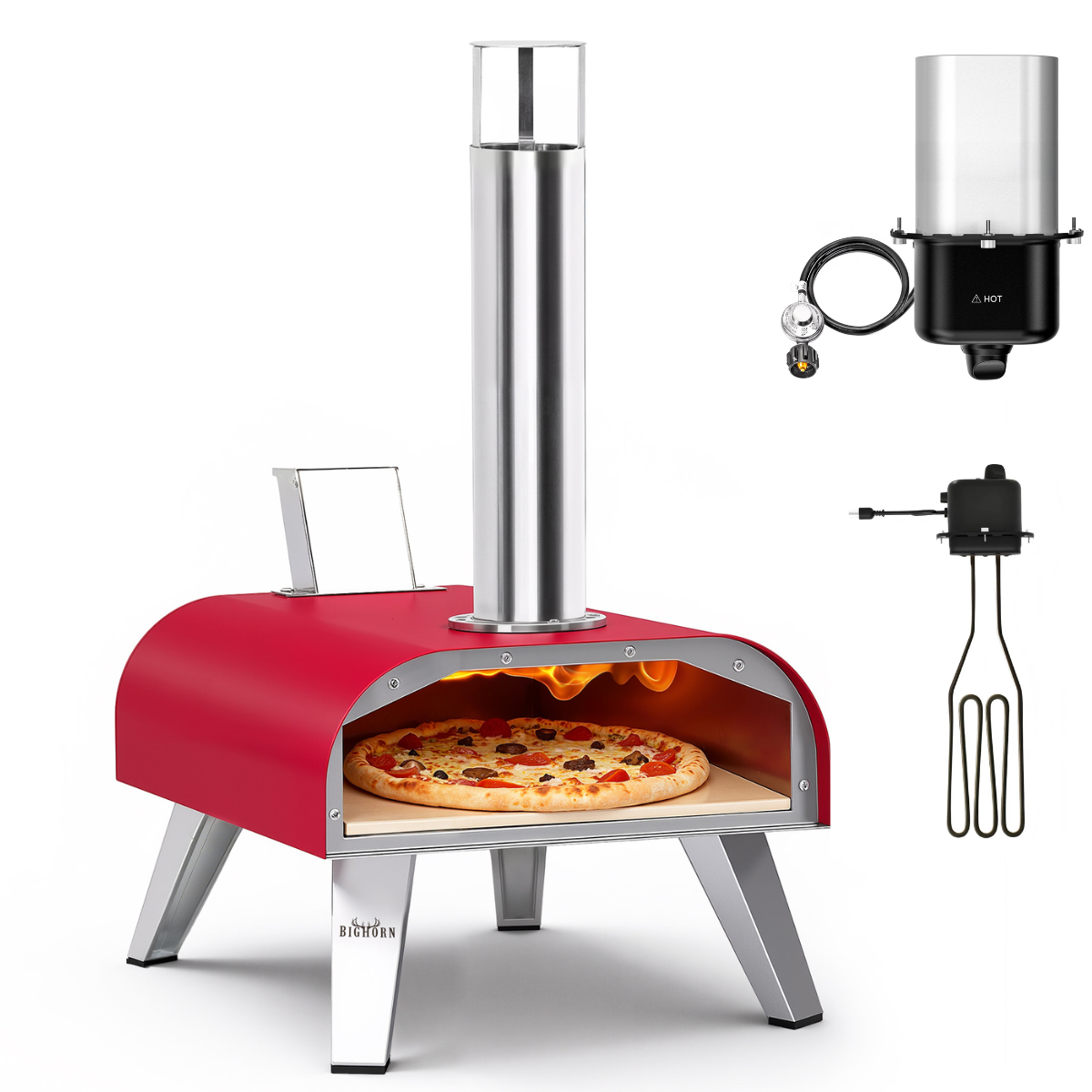 12” Triple-Fuel Pizza Oven – Wood Pellet, Gas & Electric Compatible