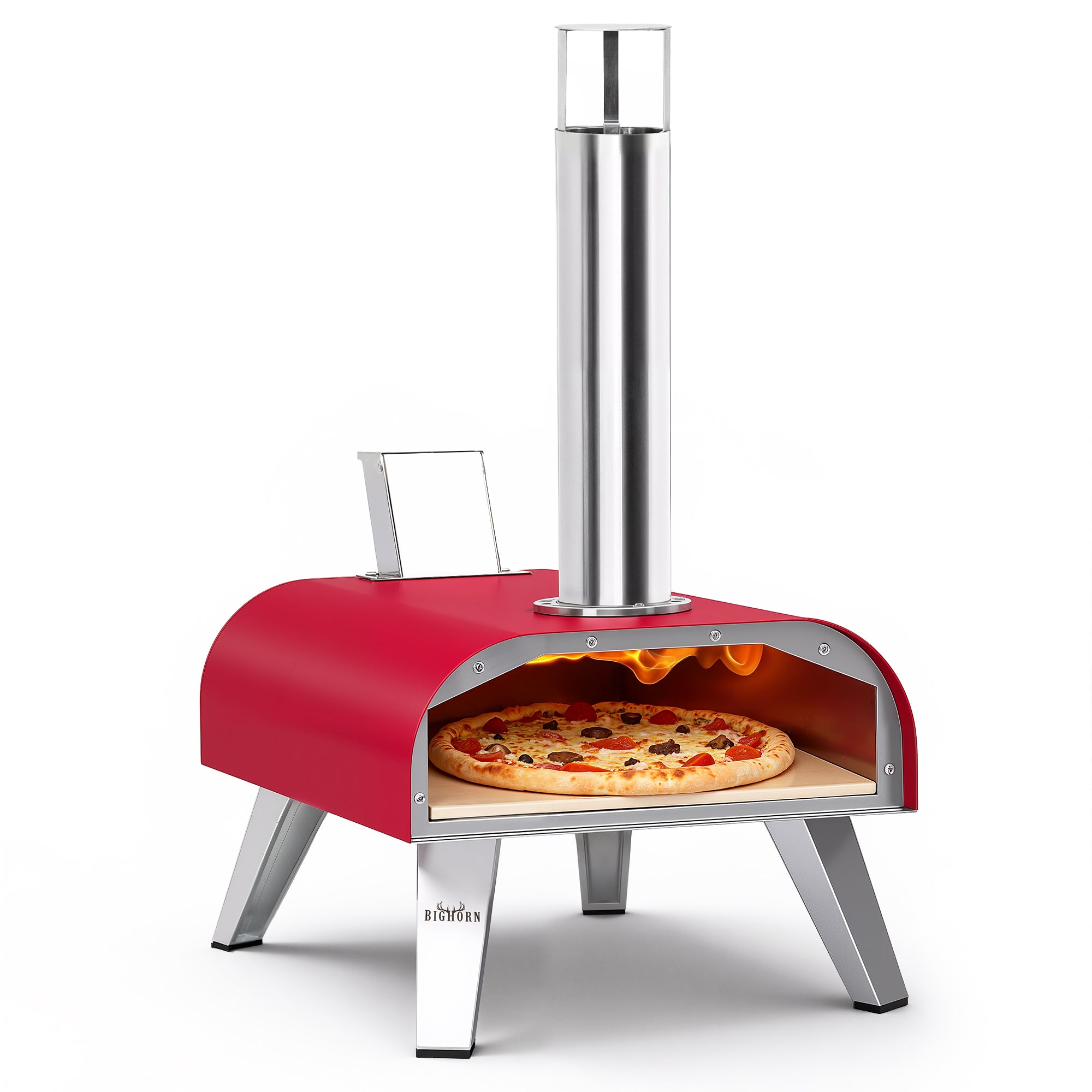 12" Triple-Fuel Pizza Oven – Wood Pellet, Gas & Electric (Red/Green/Blue)