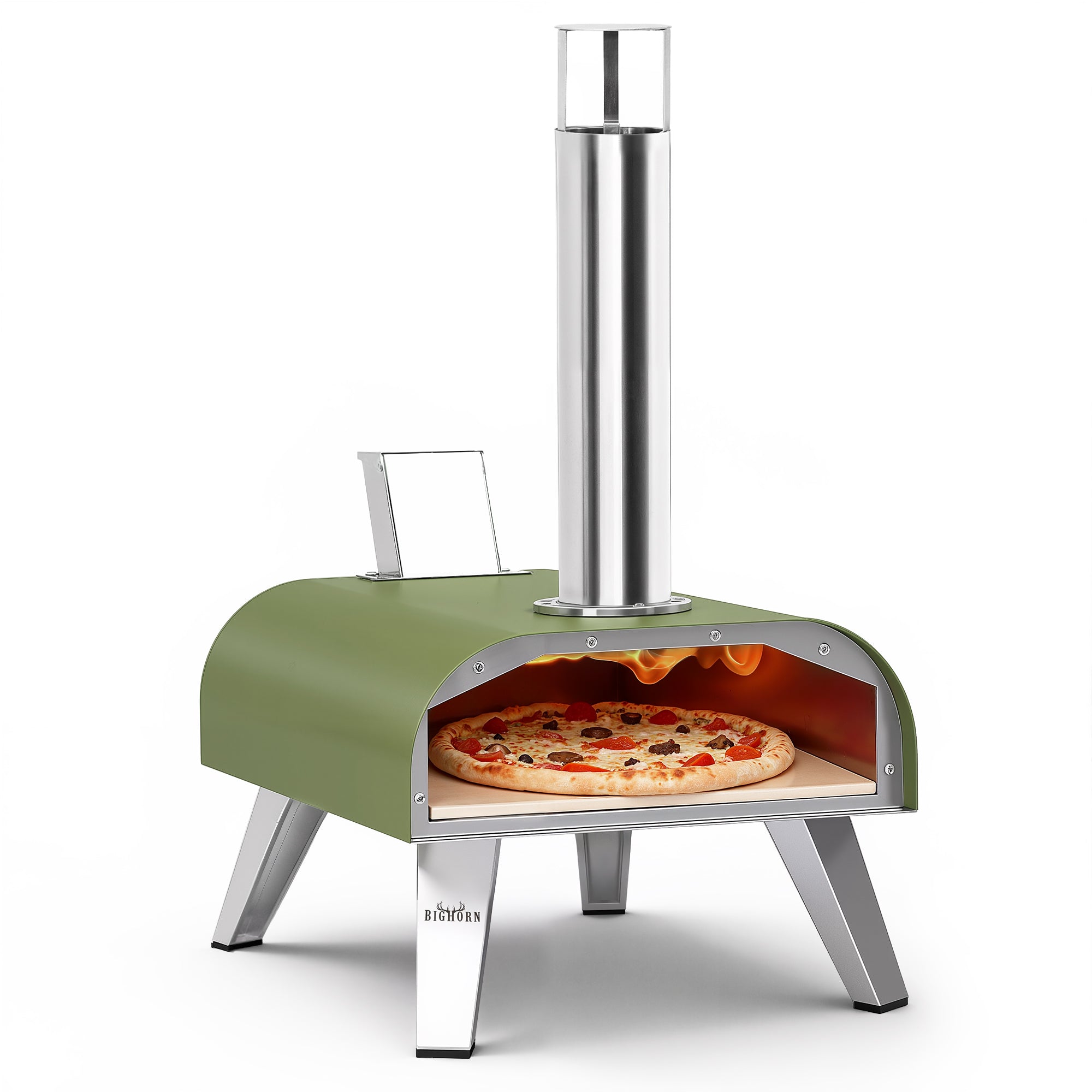 12" Triple-Fuel Pizza Oven – Wood Pellet, Gas & Electric (Red/Green/Blue)