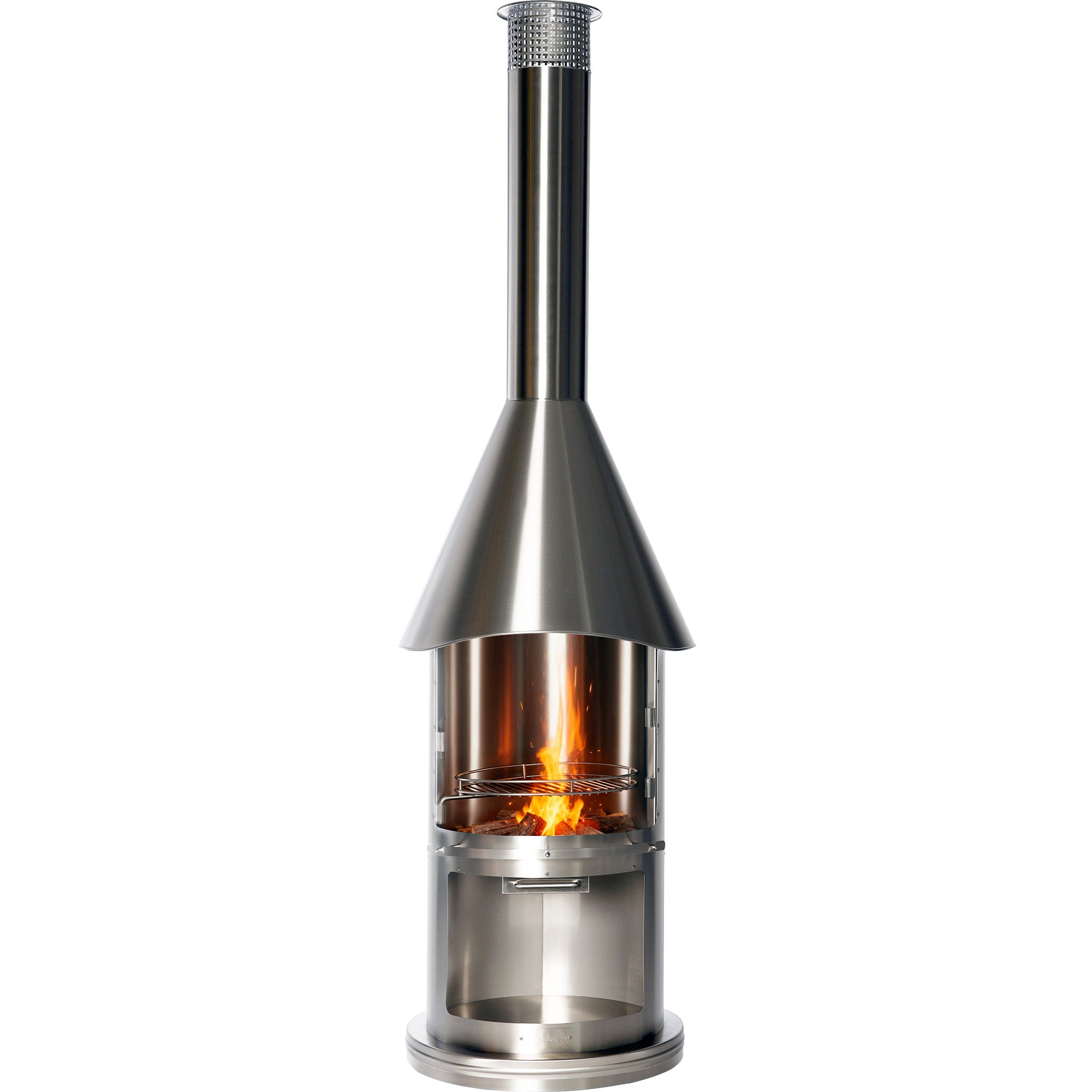 90.6”H Twin-Walled Chimenea - Efficient Wood-Burning Stainless Steel