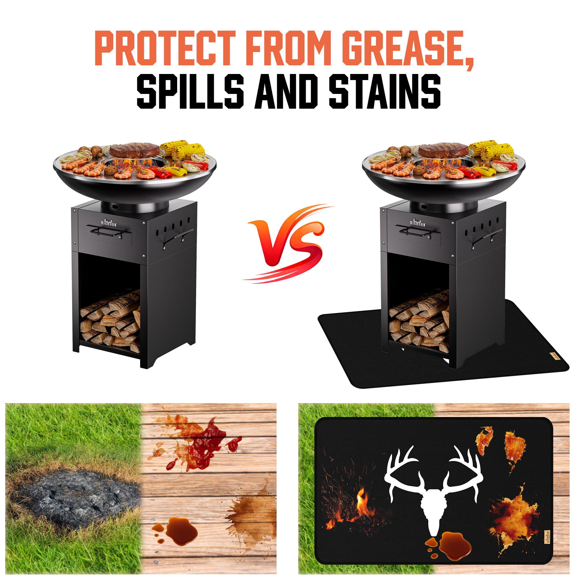 Outdoor Double-Sided Fireproof Grill Mat