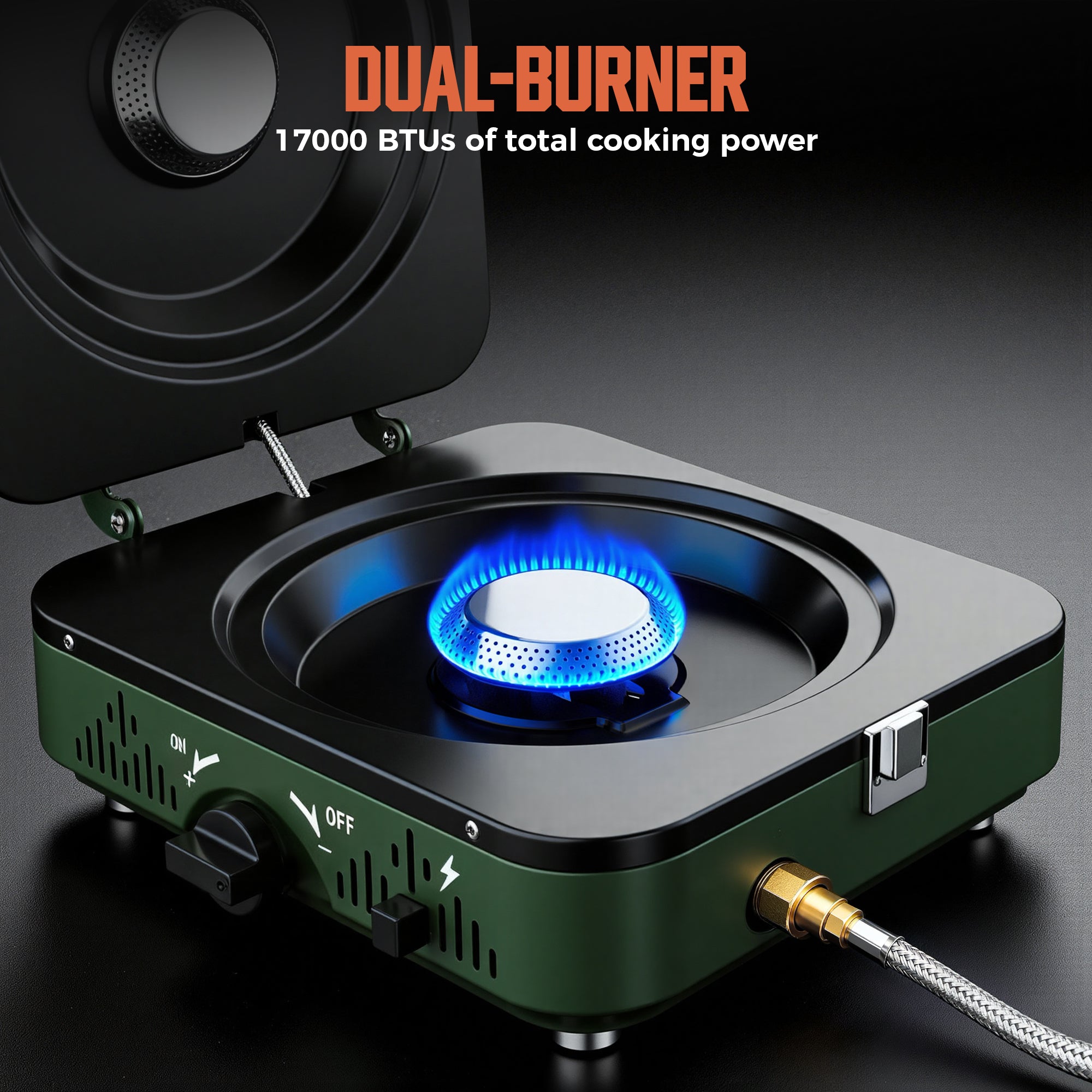 Portable 2 Burner Propane Camping Stove