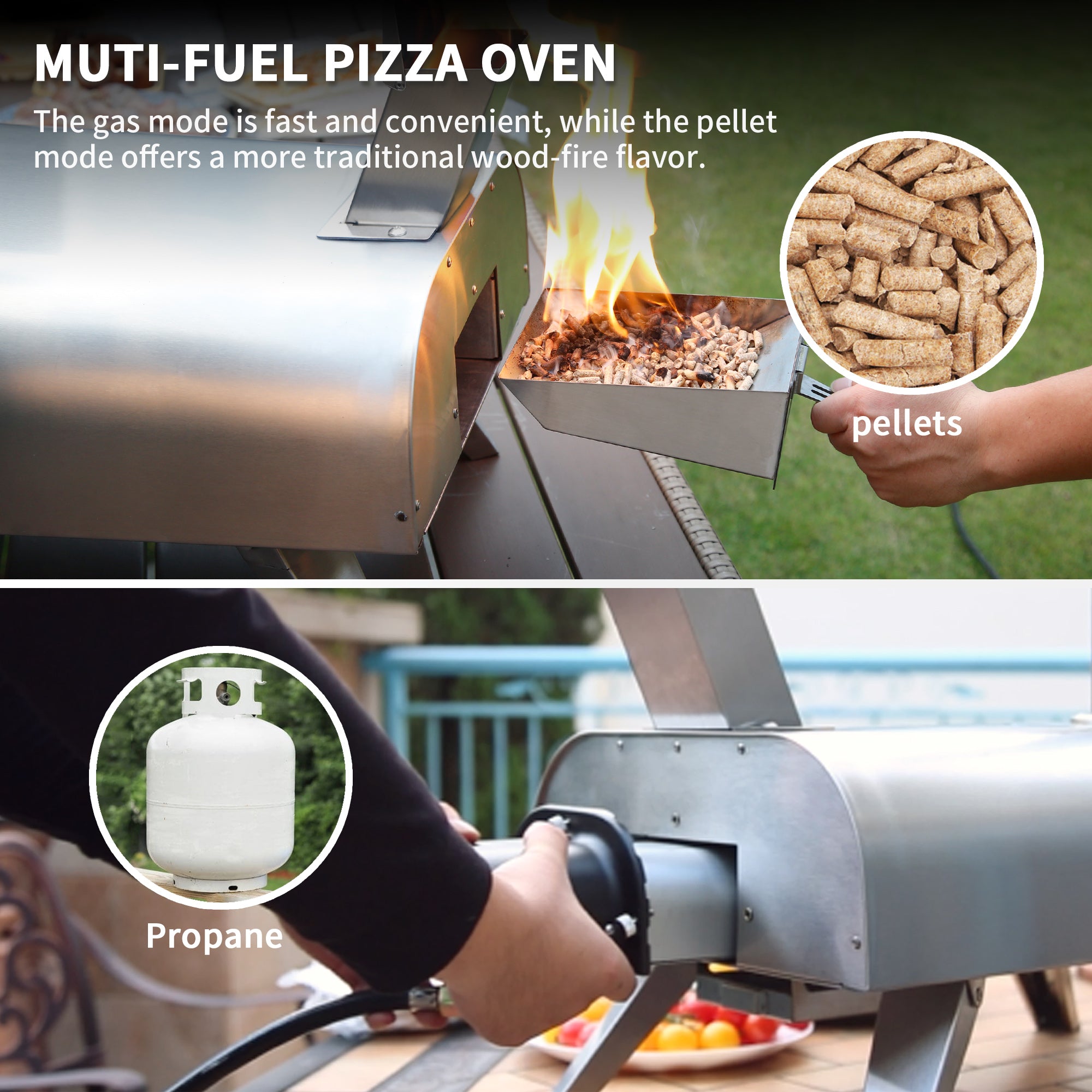 12" Pellet & Gas Pizza Oven