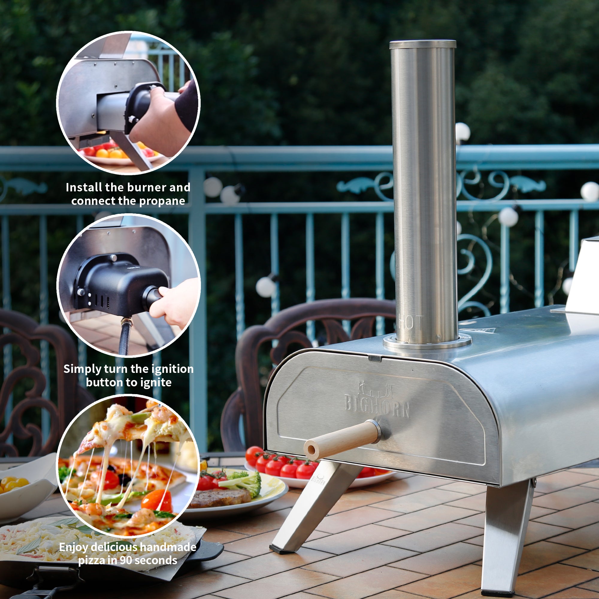 12" Pellet & Gas Pizza Oven