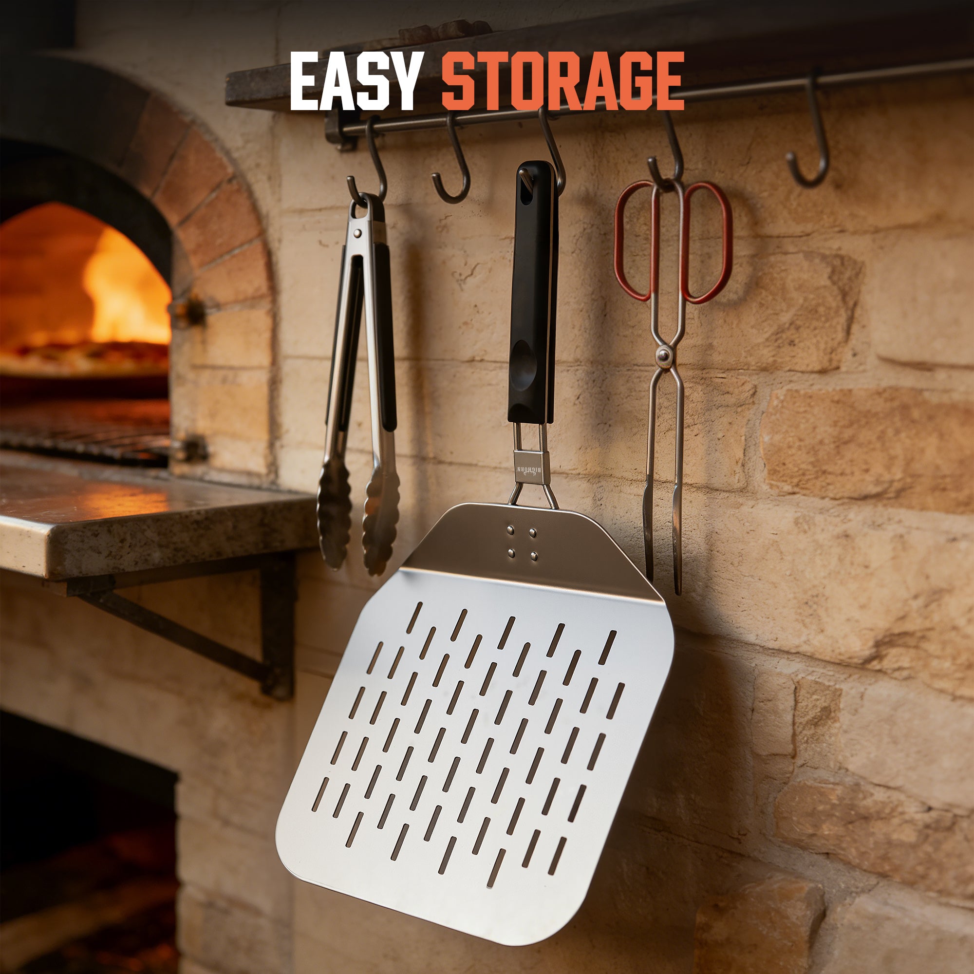 12” Perforated Pizza Peel with Foldable Handle