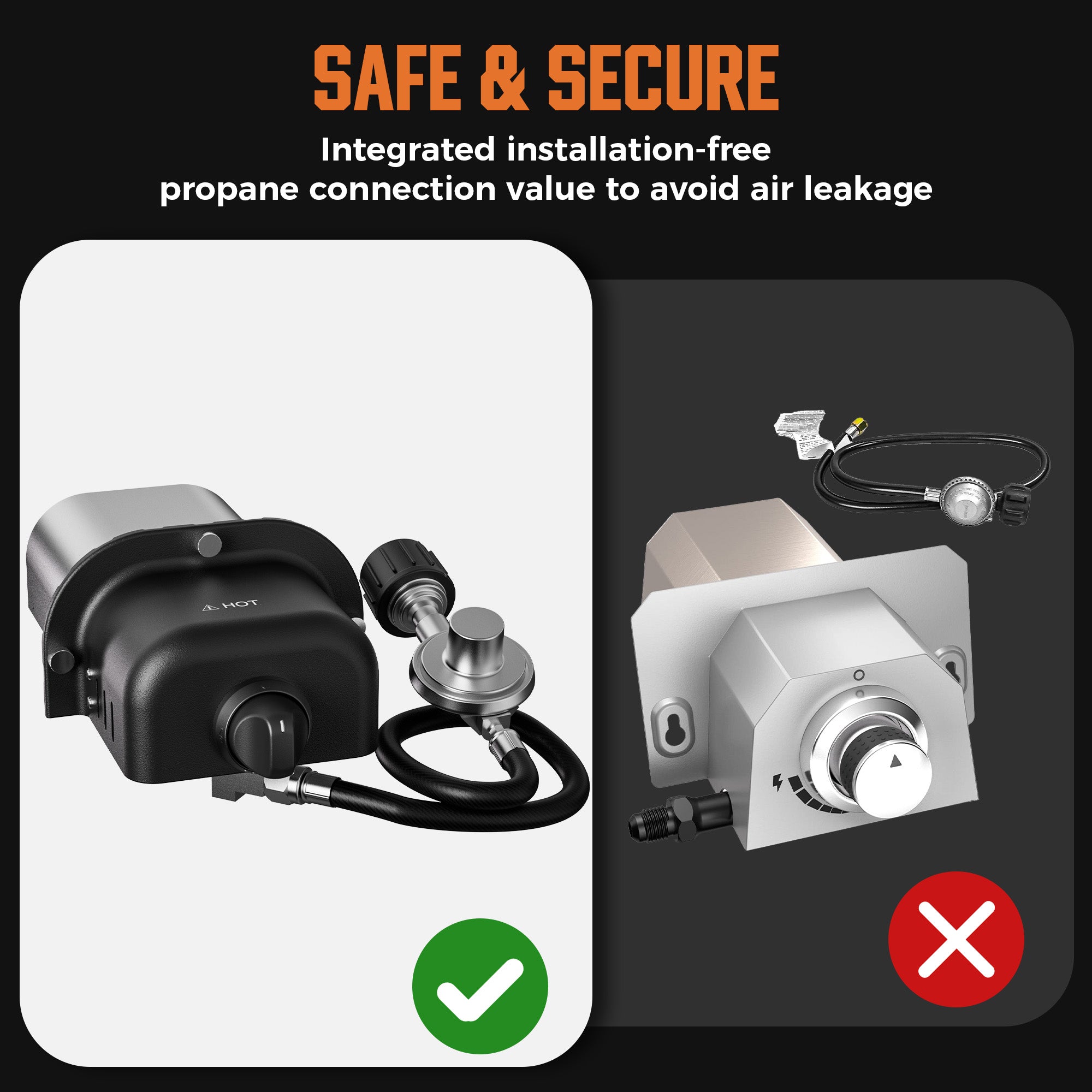 Propane Gas Burner with Regulator and Hose