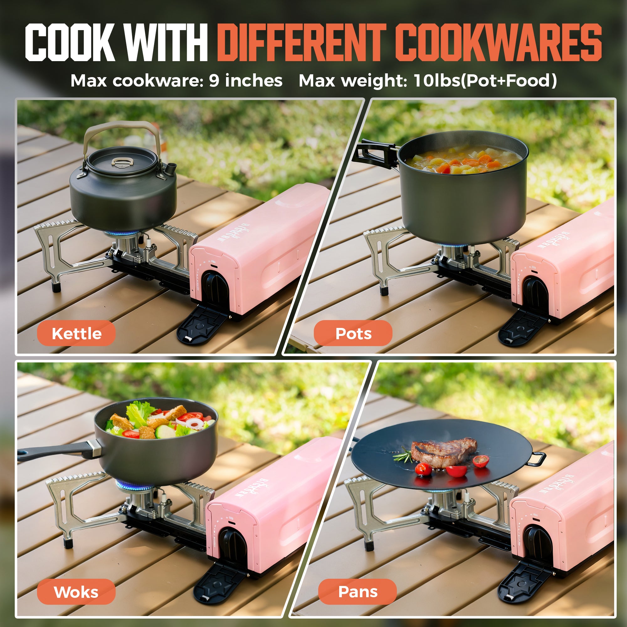 Butane Camping Stove, Portable Folding Gas Burner for Camping