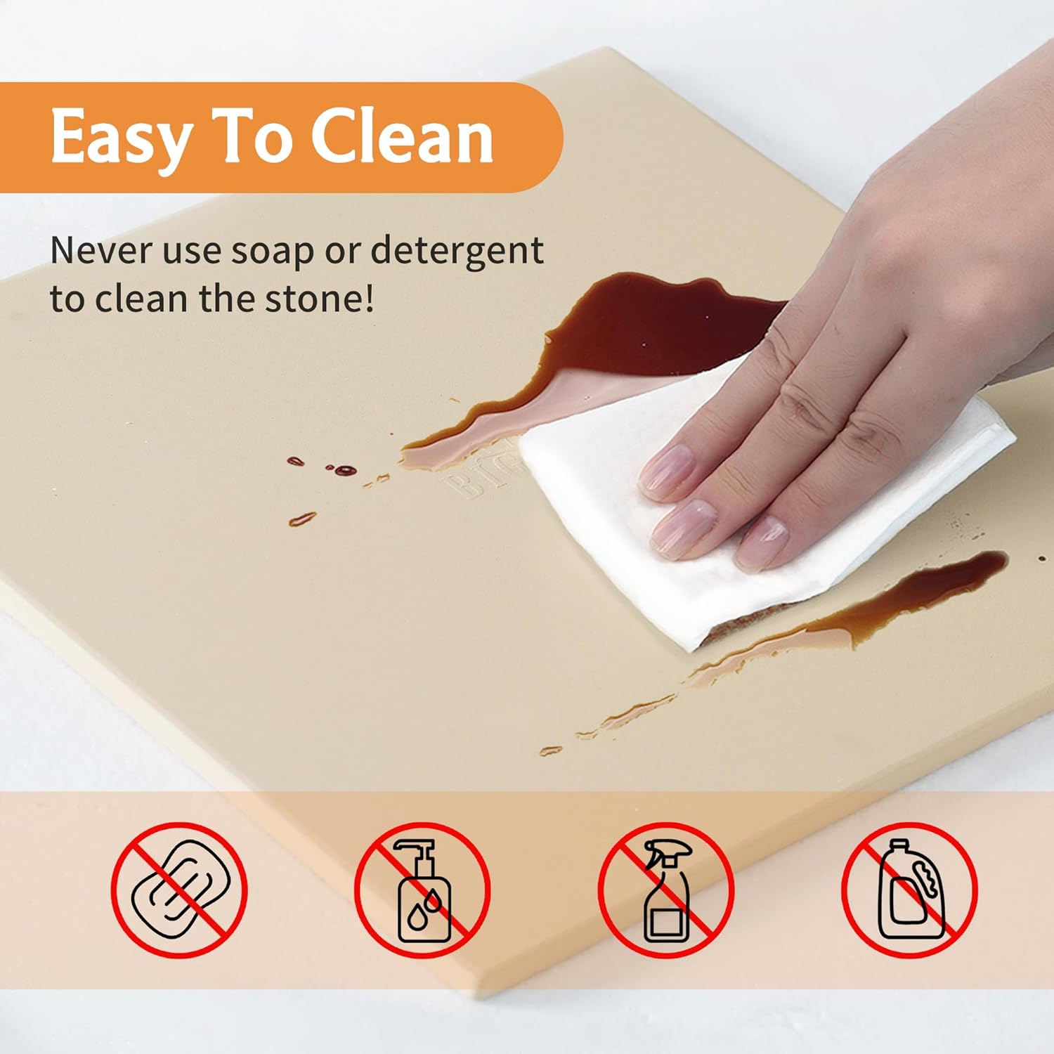Cleaning a Big Horn Outdoors pizza stone: easy cleaning instructions, no soap or detergent.