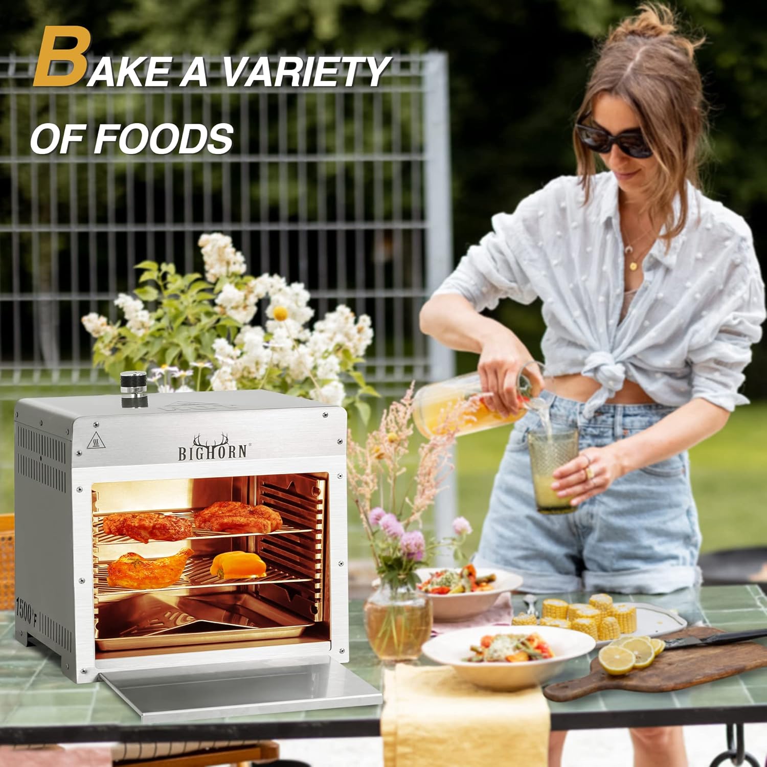 1500℉ Infrared Steak Grill, Portable Propane Gas Grill, Stainless Steel