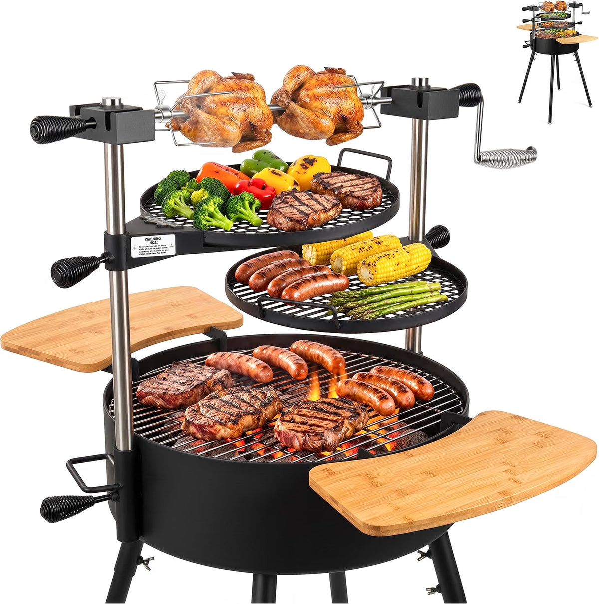 Portable Santa Maria Style Charcoal Grill