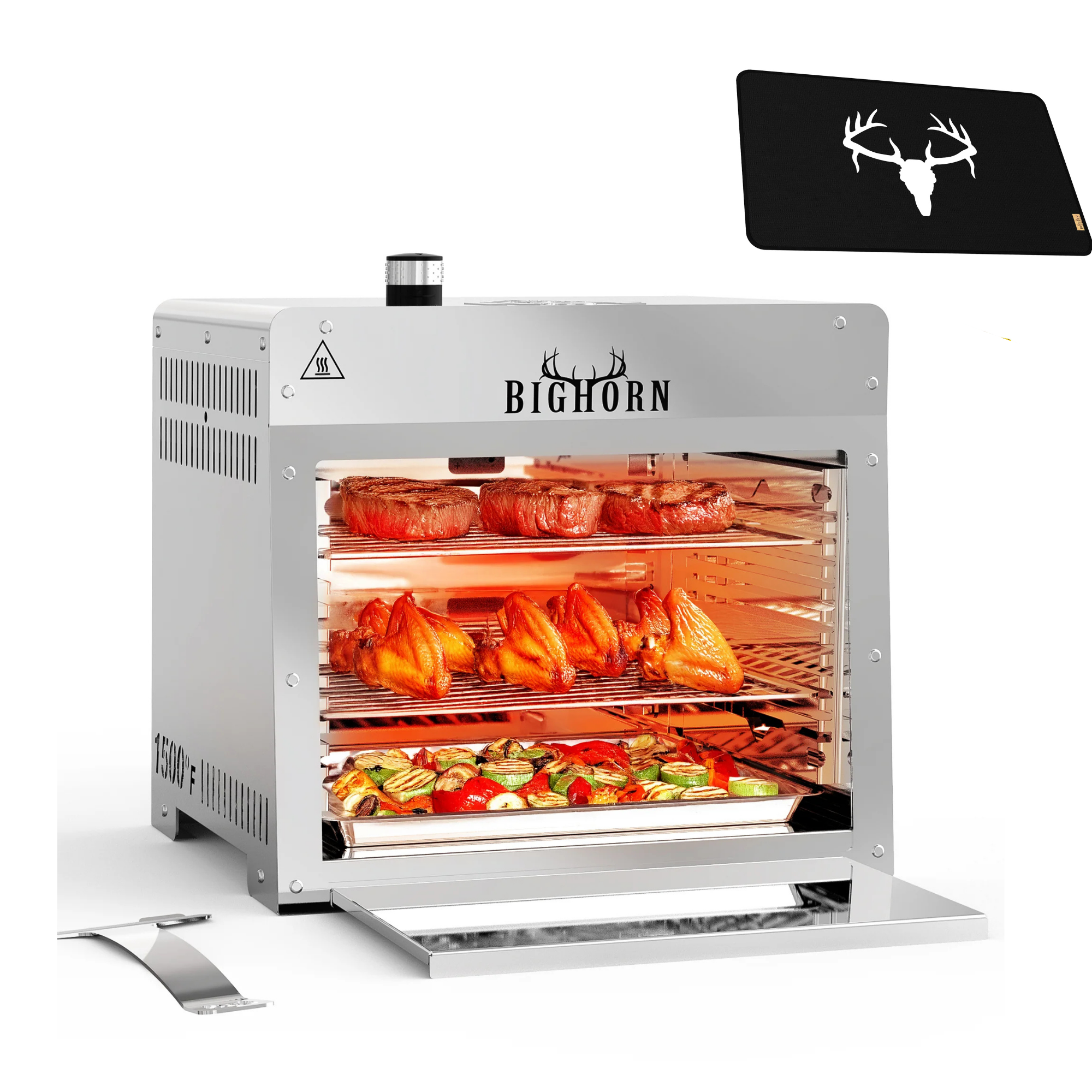 1500℉ Portable Infrared Steak Grill Fireproof Grill Mat Bundle