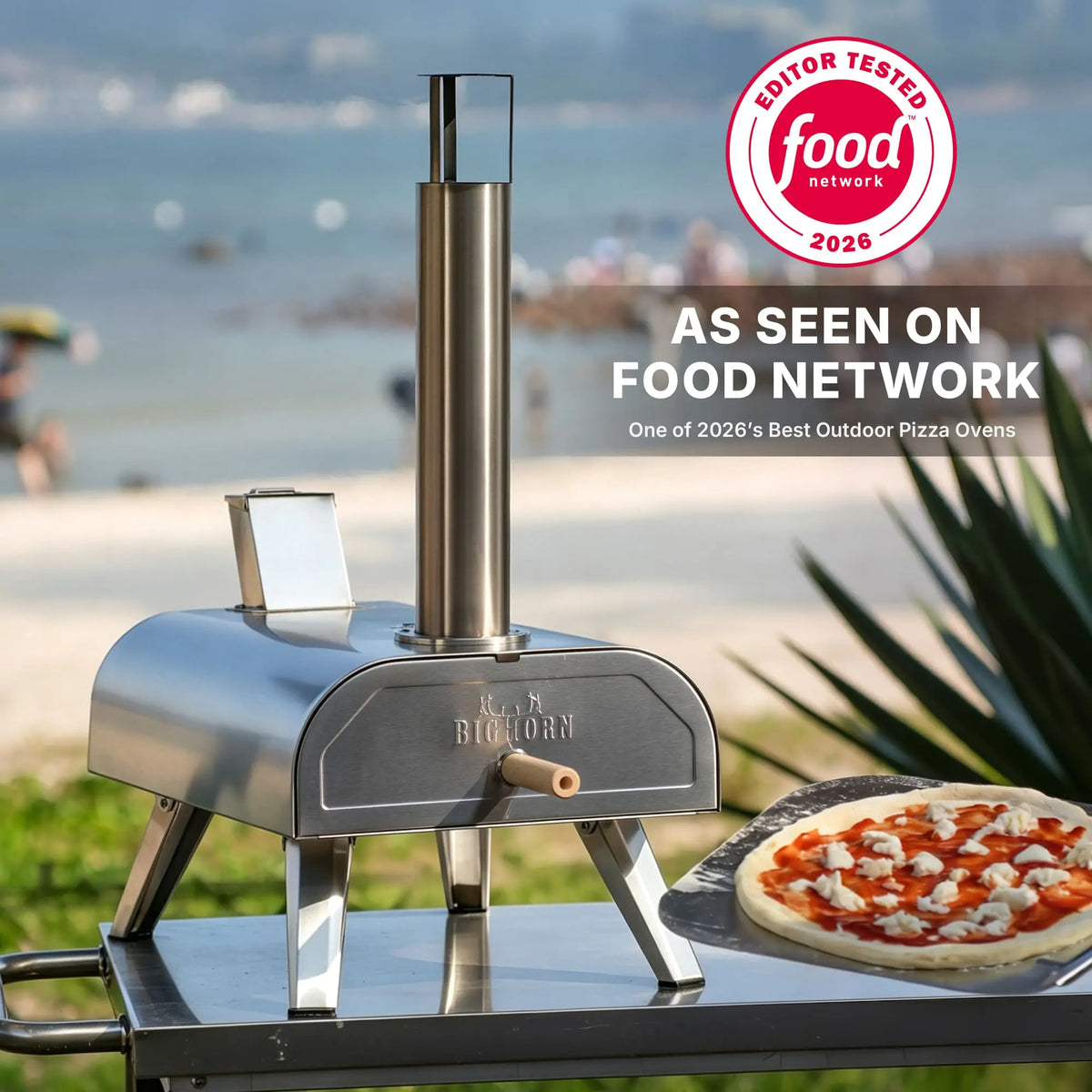 12" Wood Pellet Pizza Oven, Compatible with Gas Burner and Electric Heater Accessories (Sold Separately)