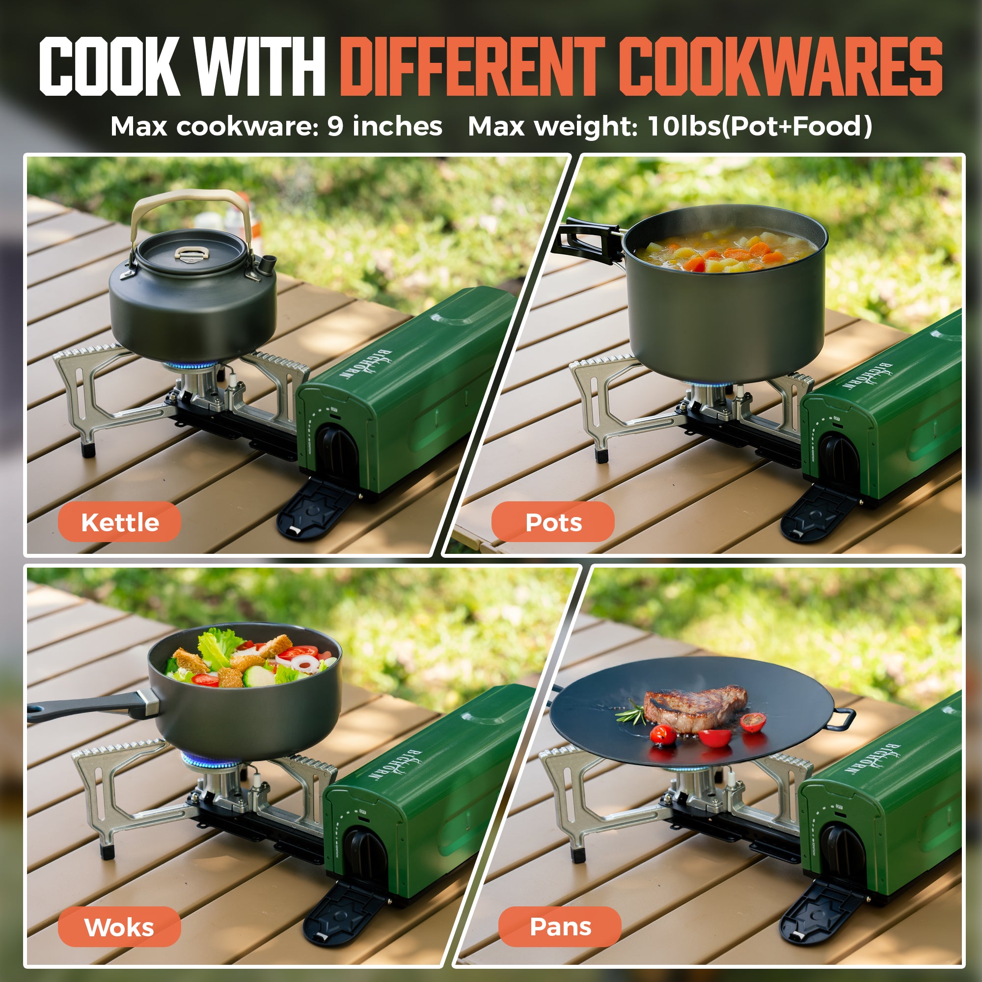 Butane Camping Stove, Portable Folding Gas Burner for Camping