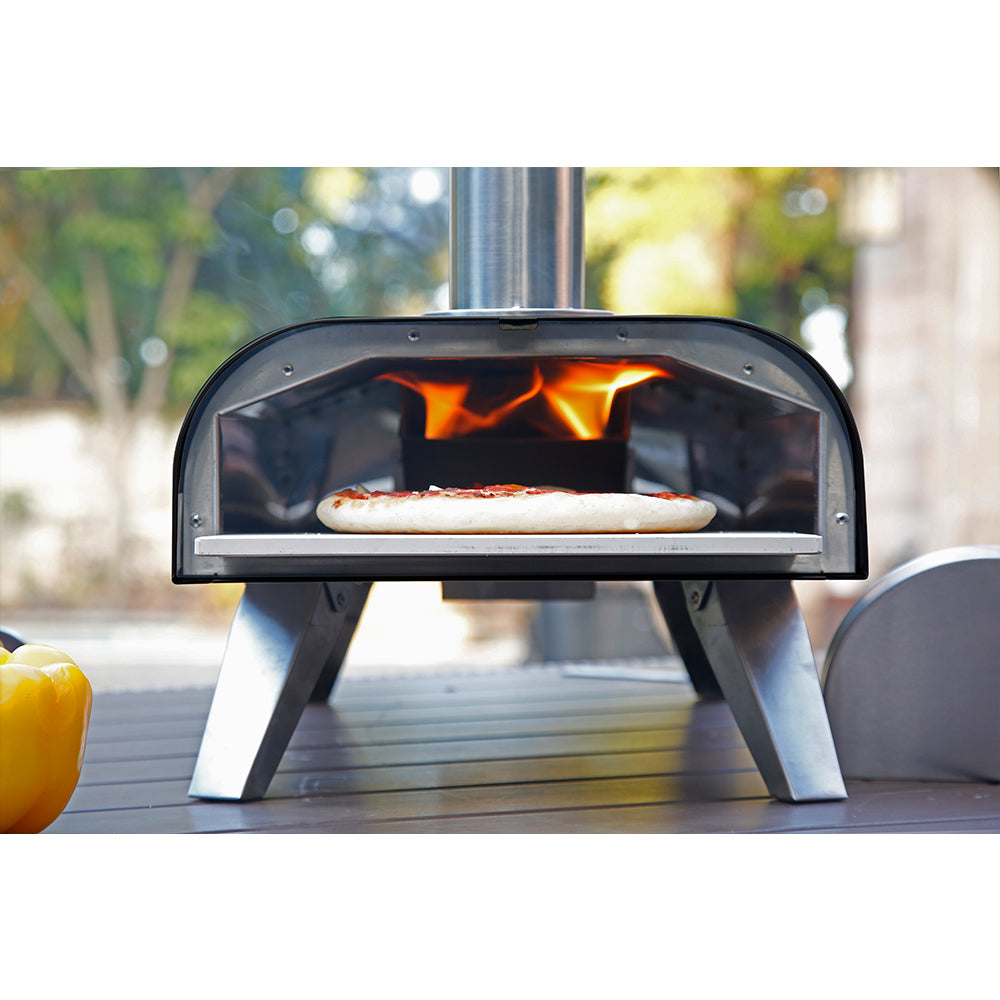 12" Wood Pellet Pizza Oven, Sliver/Black