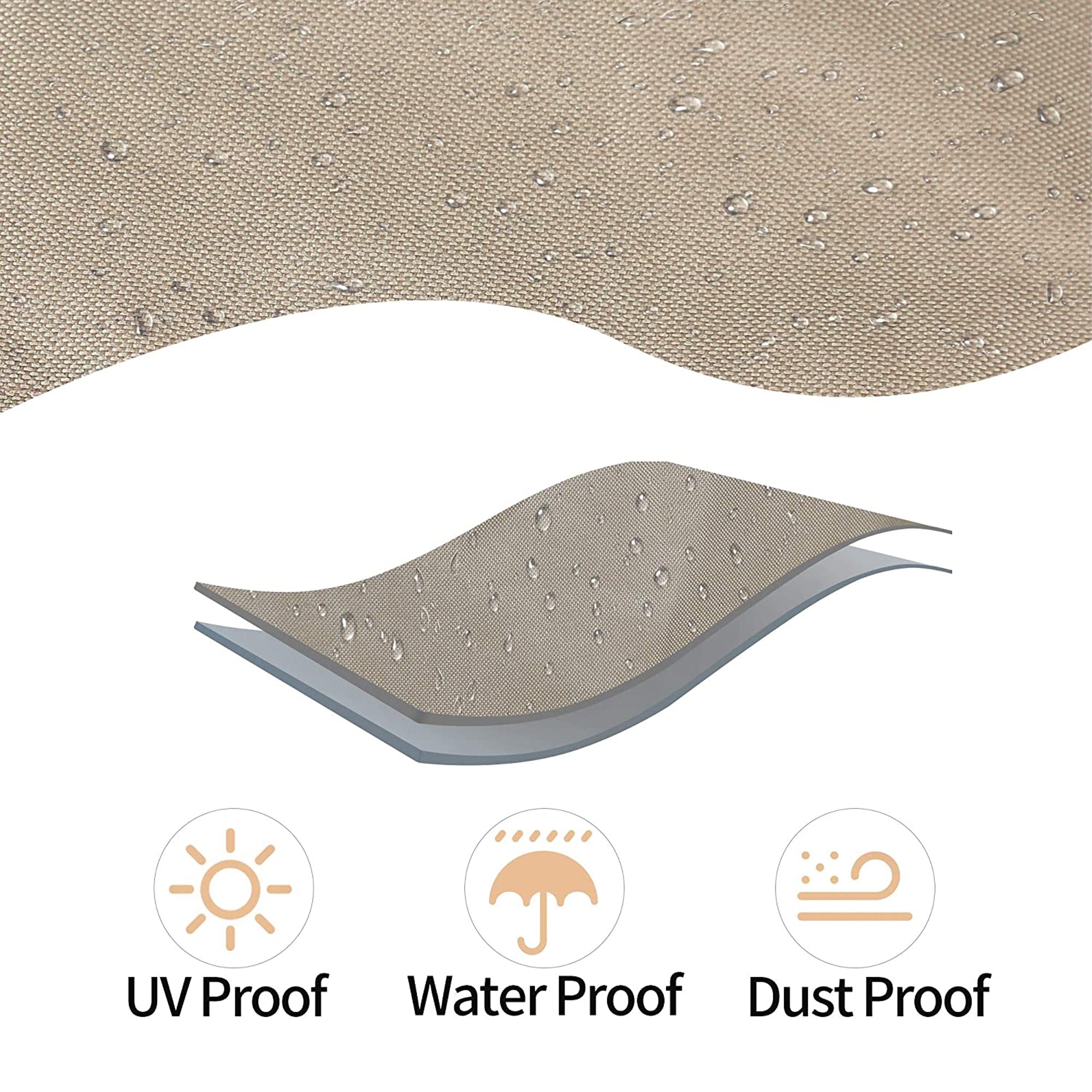 Big Horn 13 inch gas pizza oven cover: UV, Water and Dust Proof beige Oxford fabric.