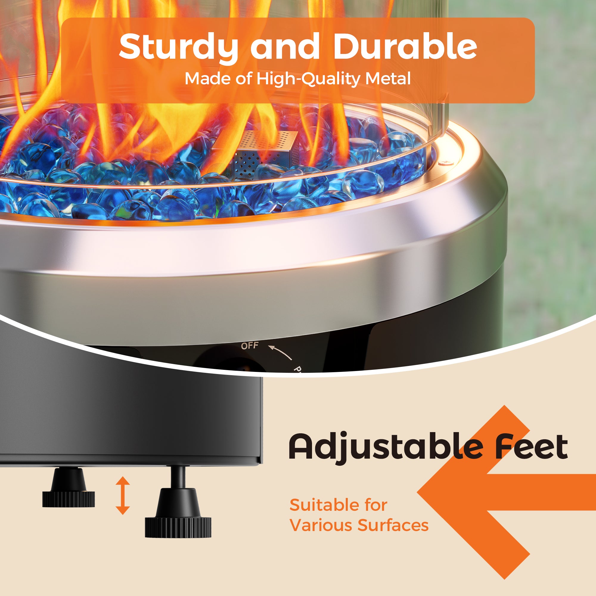 15‘’ Column Round Propane Fire Pit - by Buschbeck