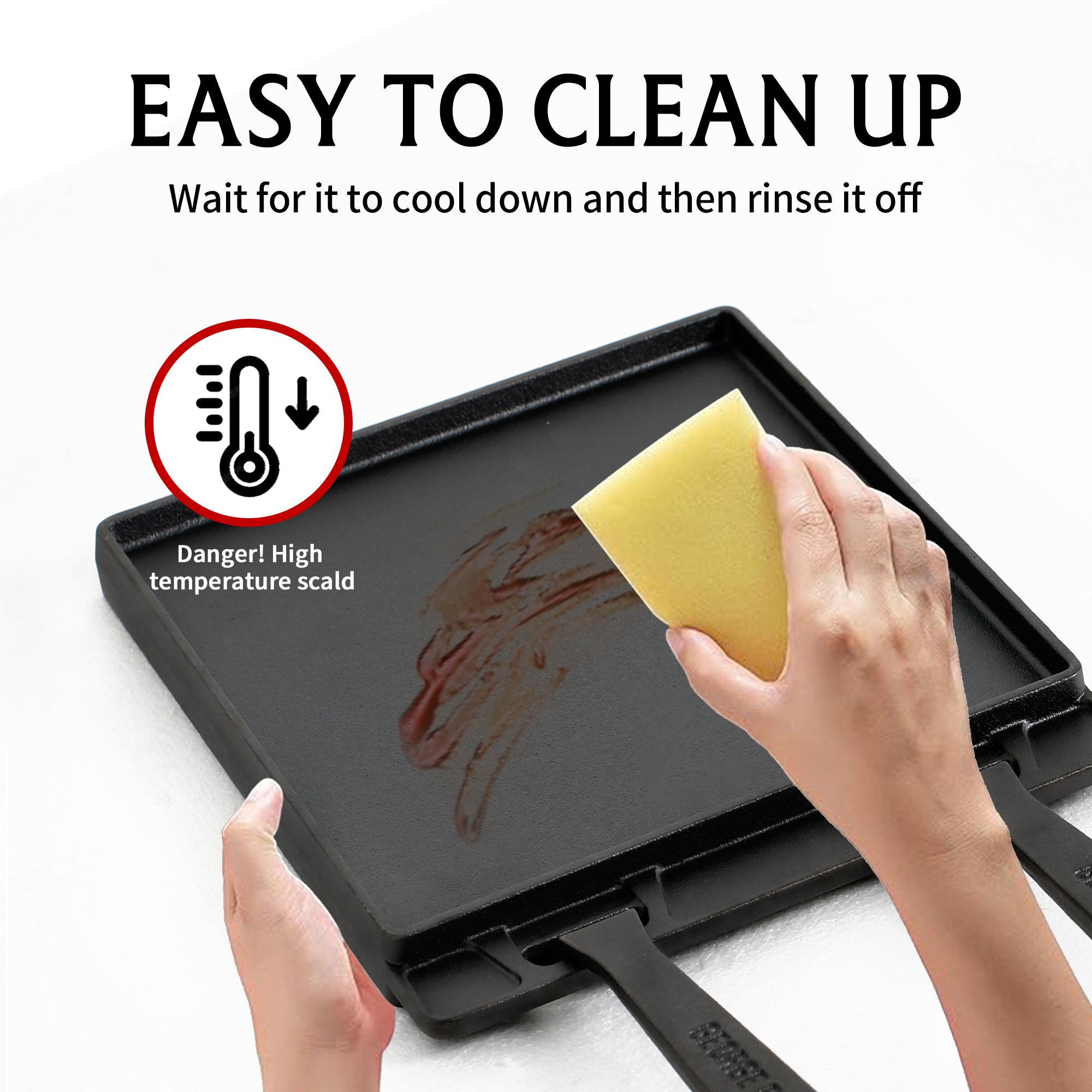 Reversible Cast Iron Grill Griddle Plate