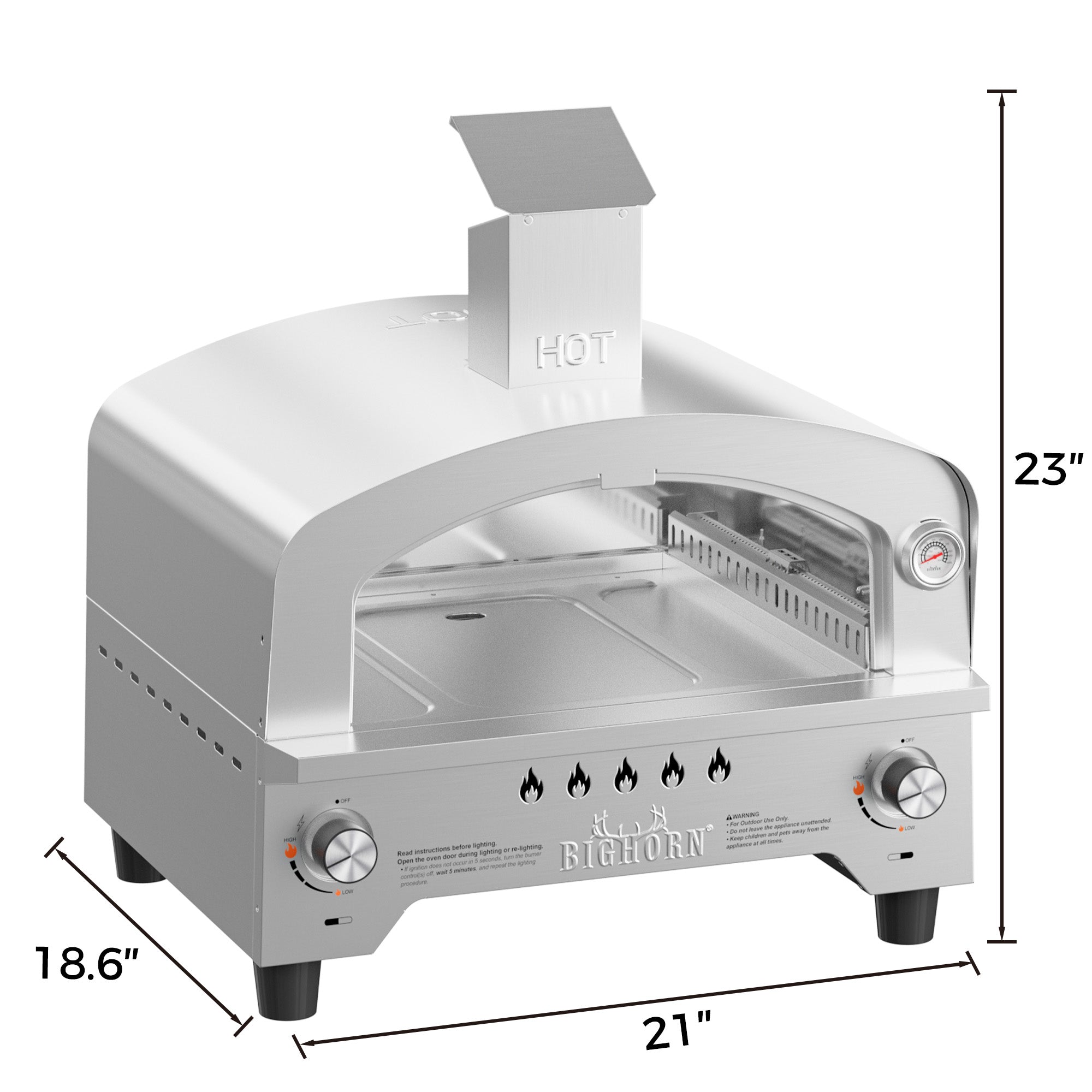 15" Dual Burner Gas Pizza Oven