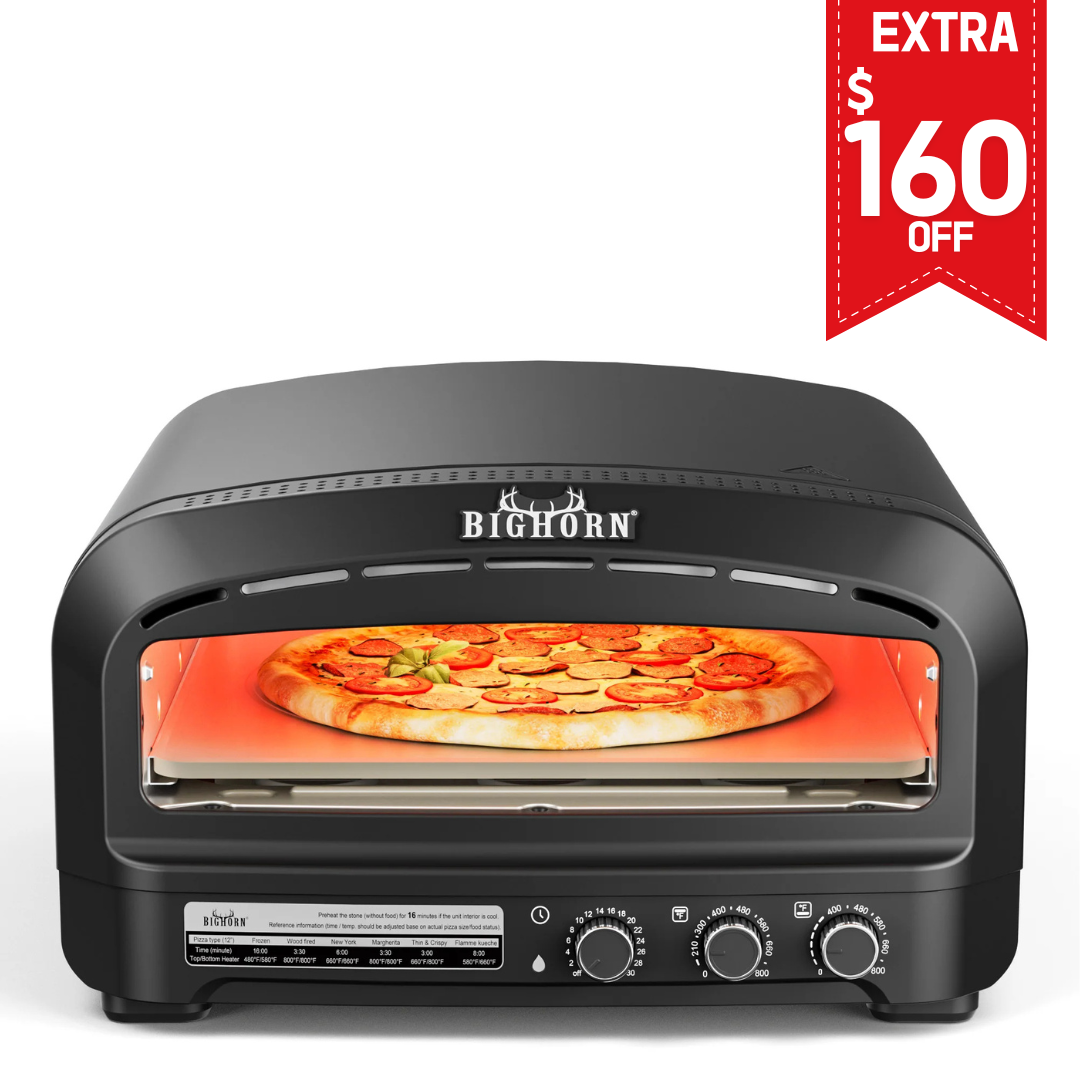 14" Indoor Electric Countertop Pizza Oven with 6 Modes, Black