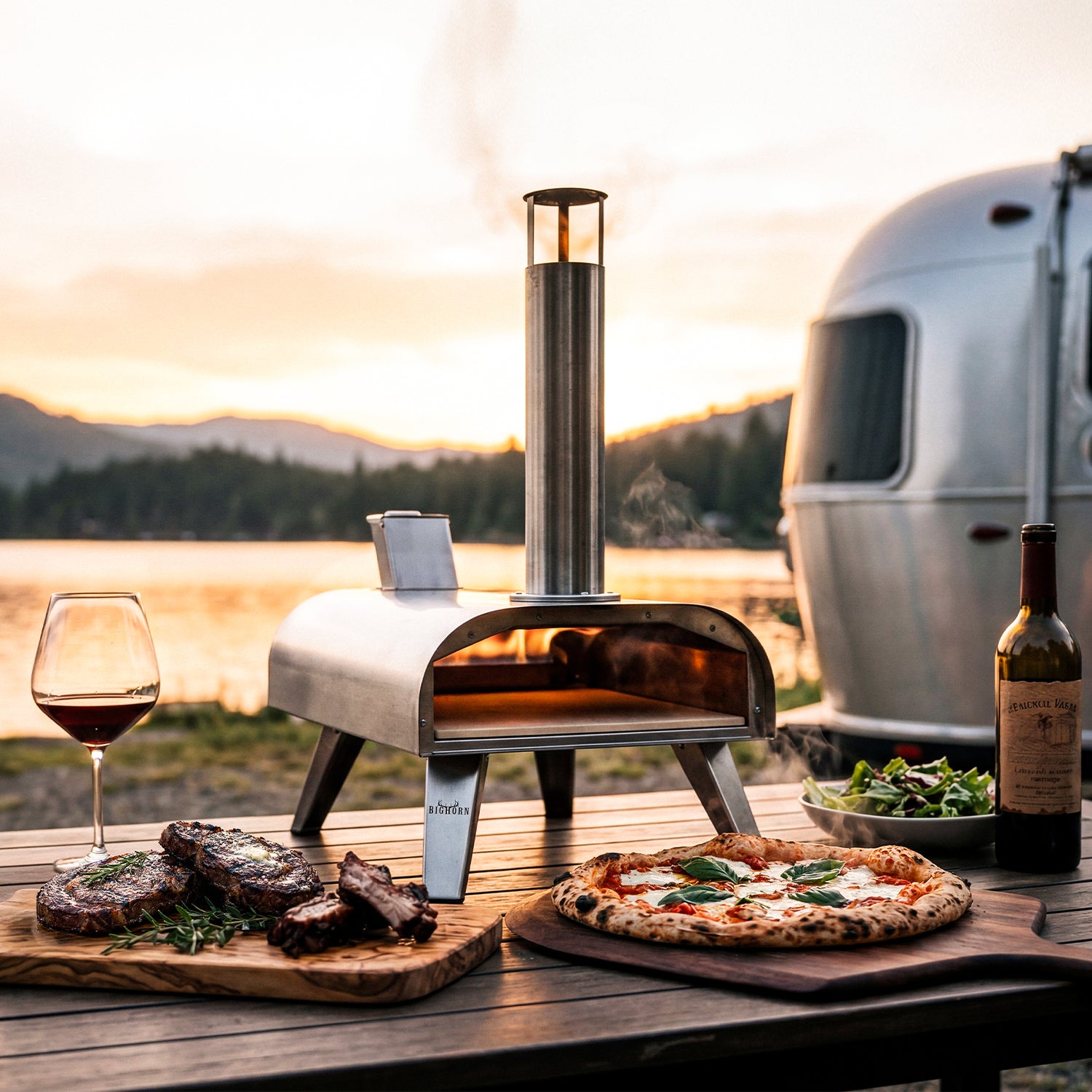 12" Wood Pellet Pizza Oven, Compatible with Gas Burner and Electric Heater Accessories (Sold Separately)