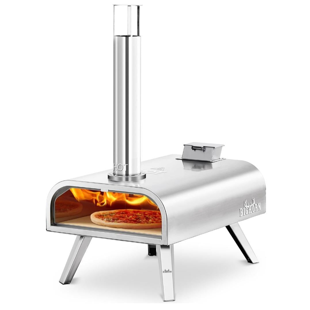 16" Wood Pellet Pizza Oven, Sliver/Black