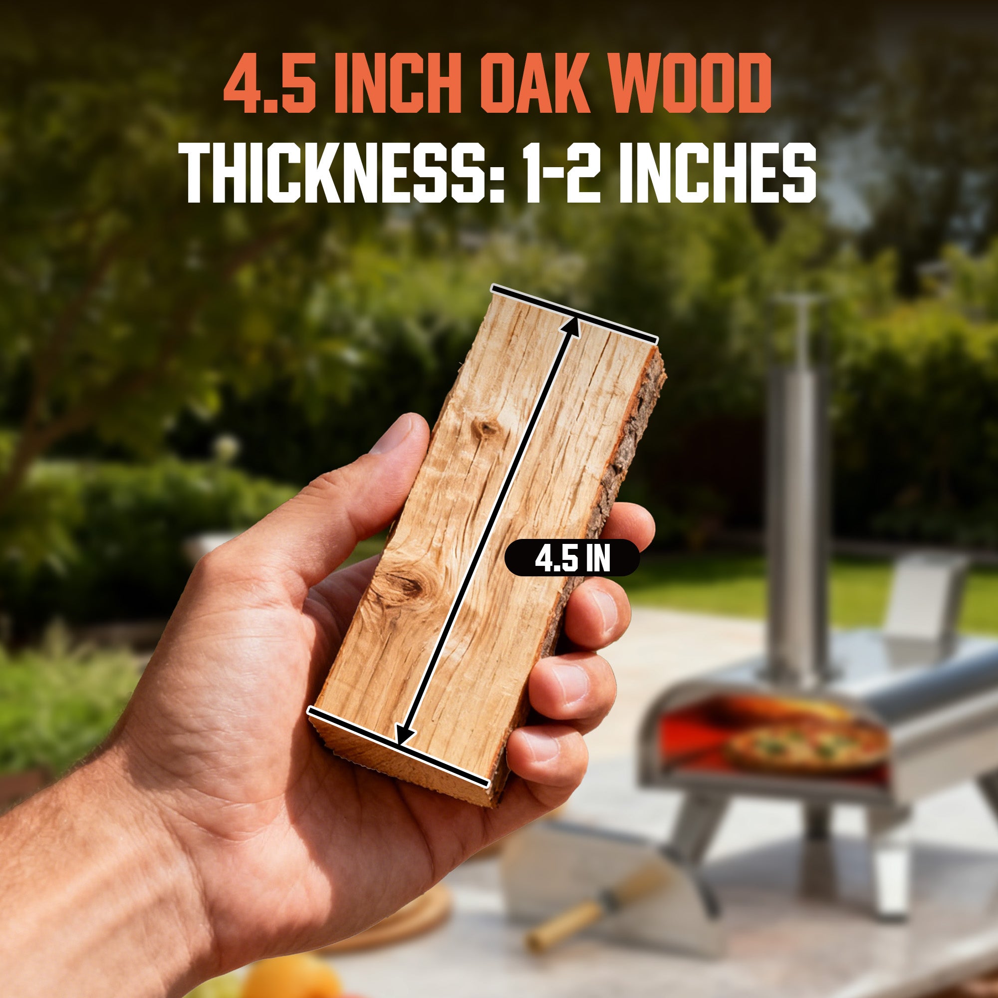 4.5″ Kiln-dried Oak Logs for Wood Pellet Pizza Oven (Approx. 10lbs)