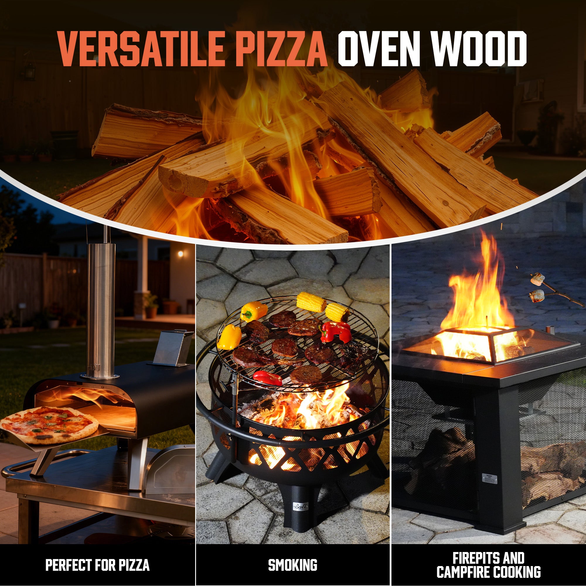 4.5″ Kiln-dried Oak Logs for Wood Pellet Pizza Oven (Approx. 10lbs)