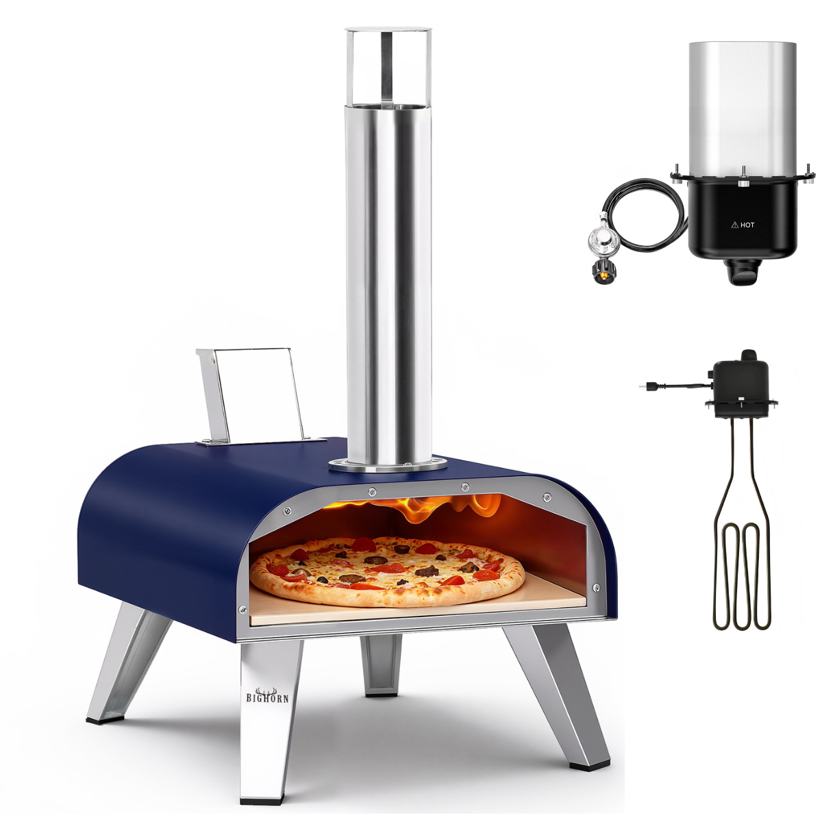 12” Triple-Fuel Pizza Oven – Wood Pellet, Gas & Electric Compatible