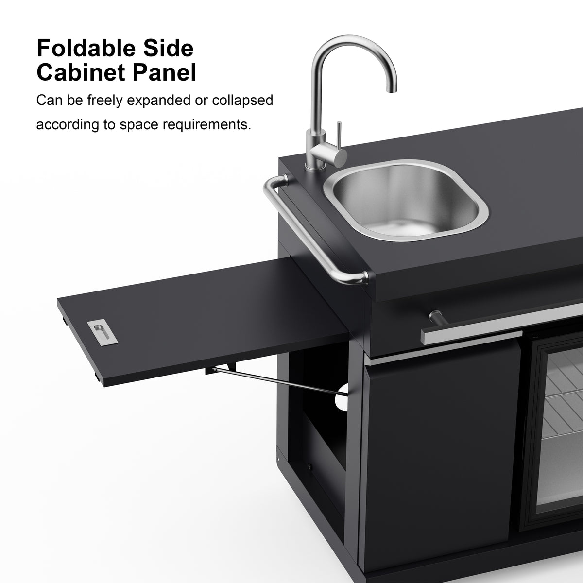Outdoor Kitchen Gas Grill and Griddle Combo, 65,000 BTU 4+2 Burner BBQ Grill with 675 Sq. In. Cooking Area, Stainless Steel Grill Grates & Griddle, Built-In Sink, Refrigerator, Cabinets