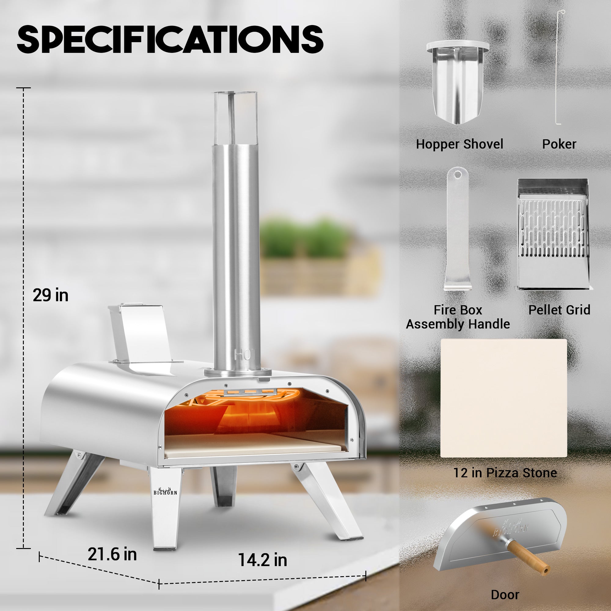 12“ Pellet & Electric Pizza Oven