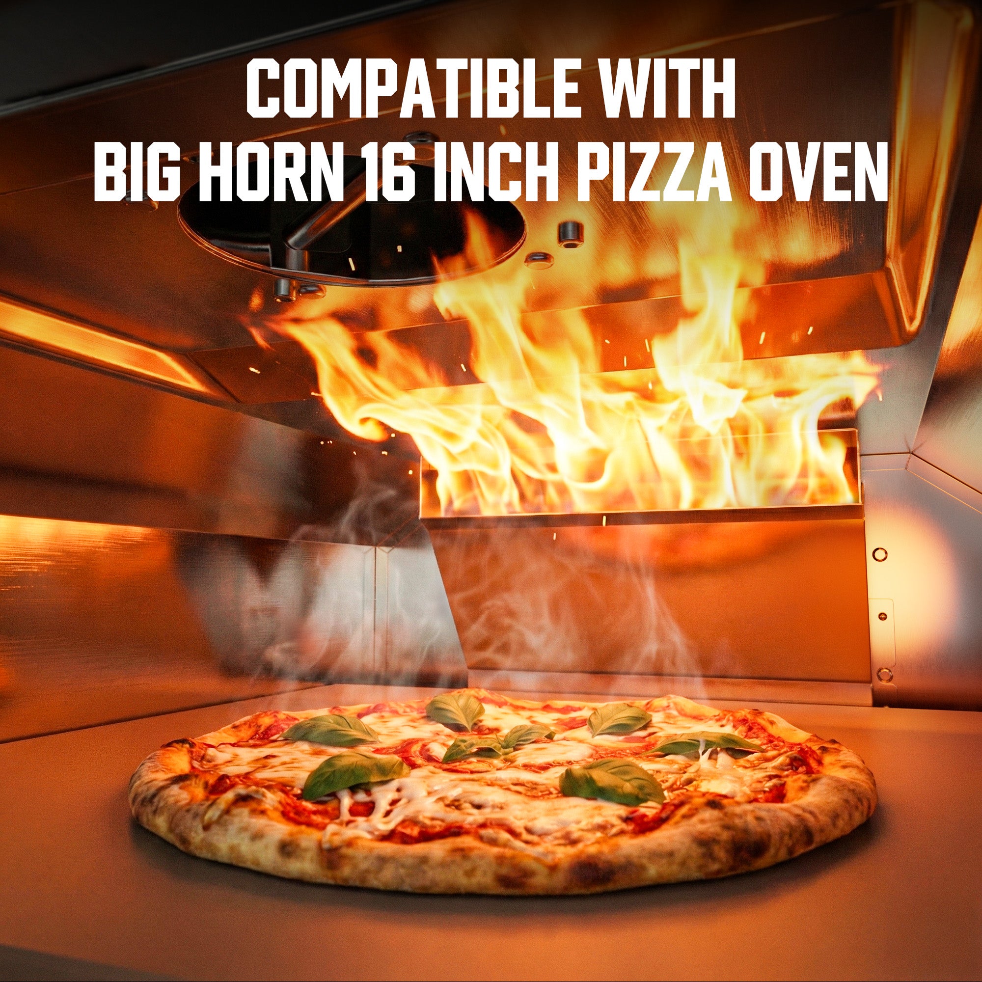 16" Pizza Oven Gas Burner Attachment – Propane with Regulator & Hose