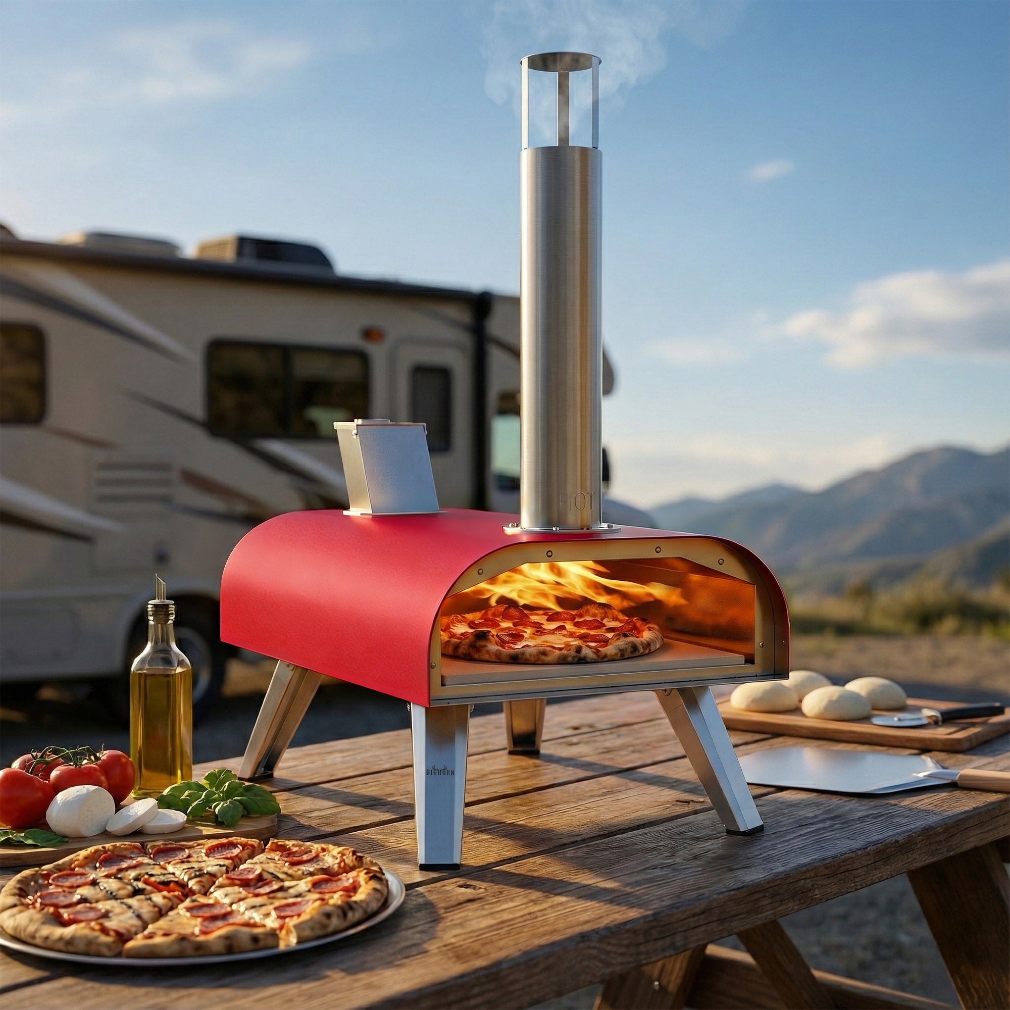 12” Triple-Fuel Pizza Oven – Wood Pellet | Gas & Electric Compatible (Accessories Sold Separately)