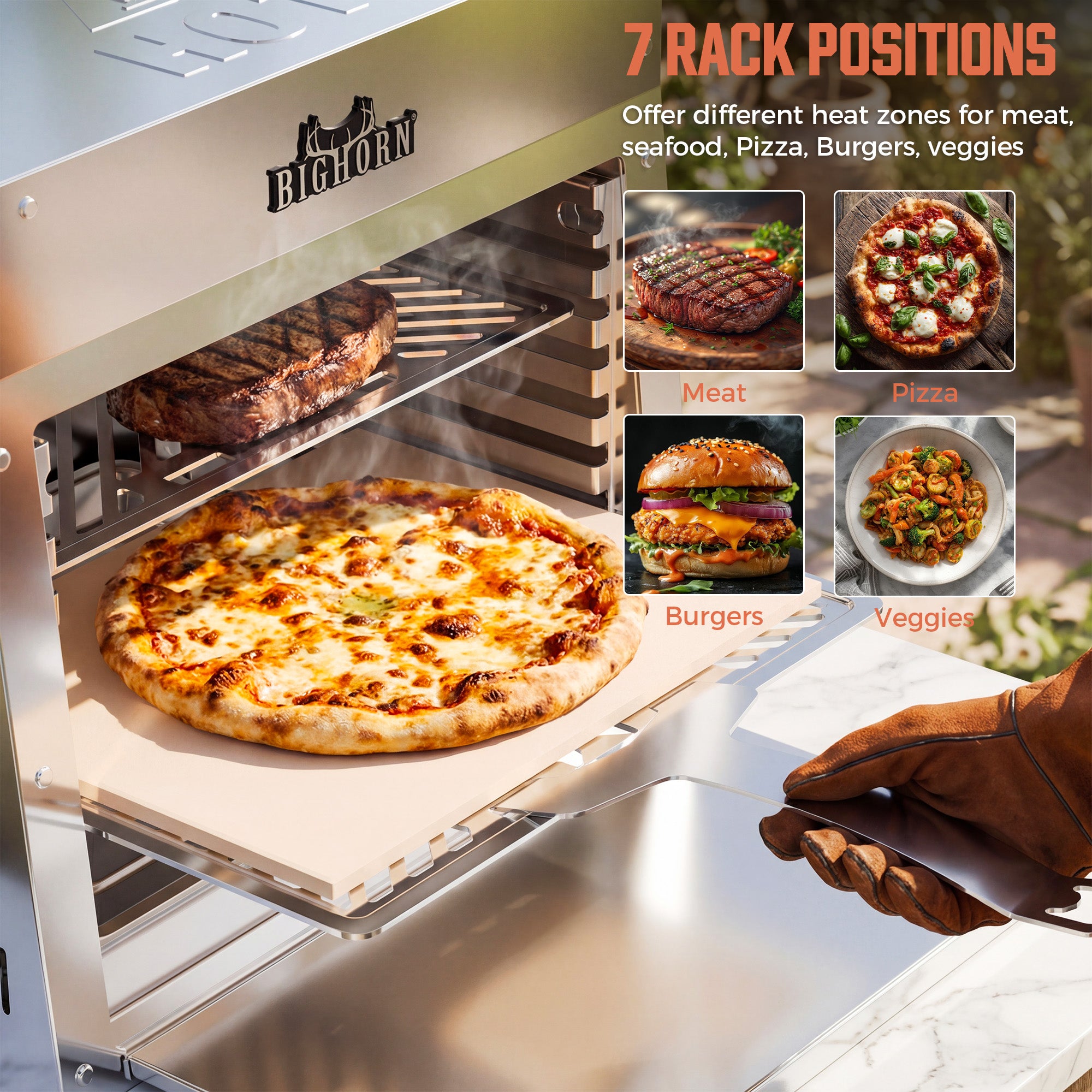 1500°F Portable Infrared Steak Grill with Pizza Stone 16 Inch