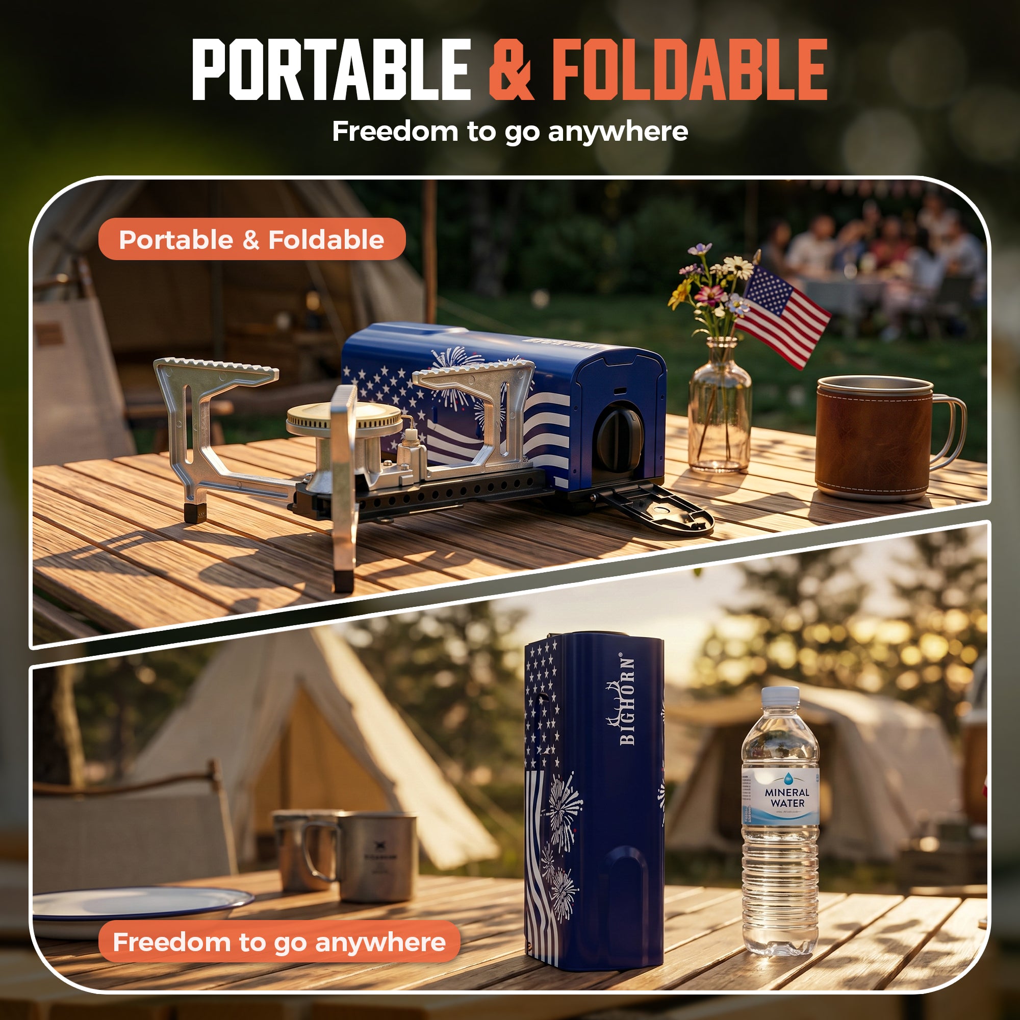 4th of July Special Edition Portable Butane Camping Stove