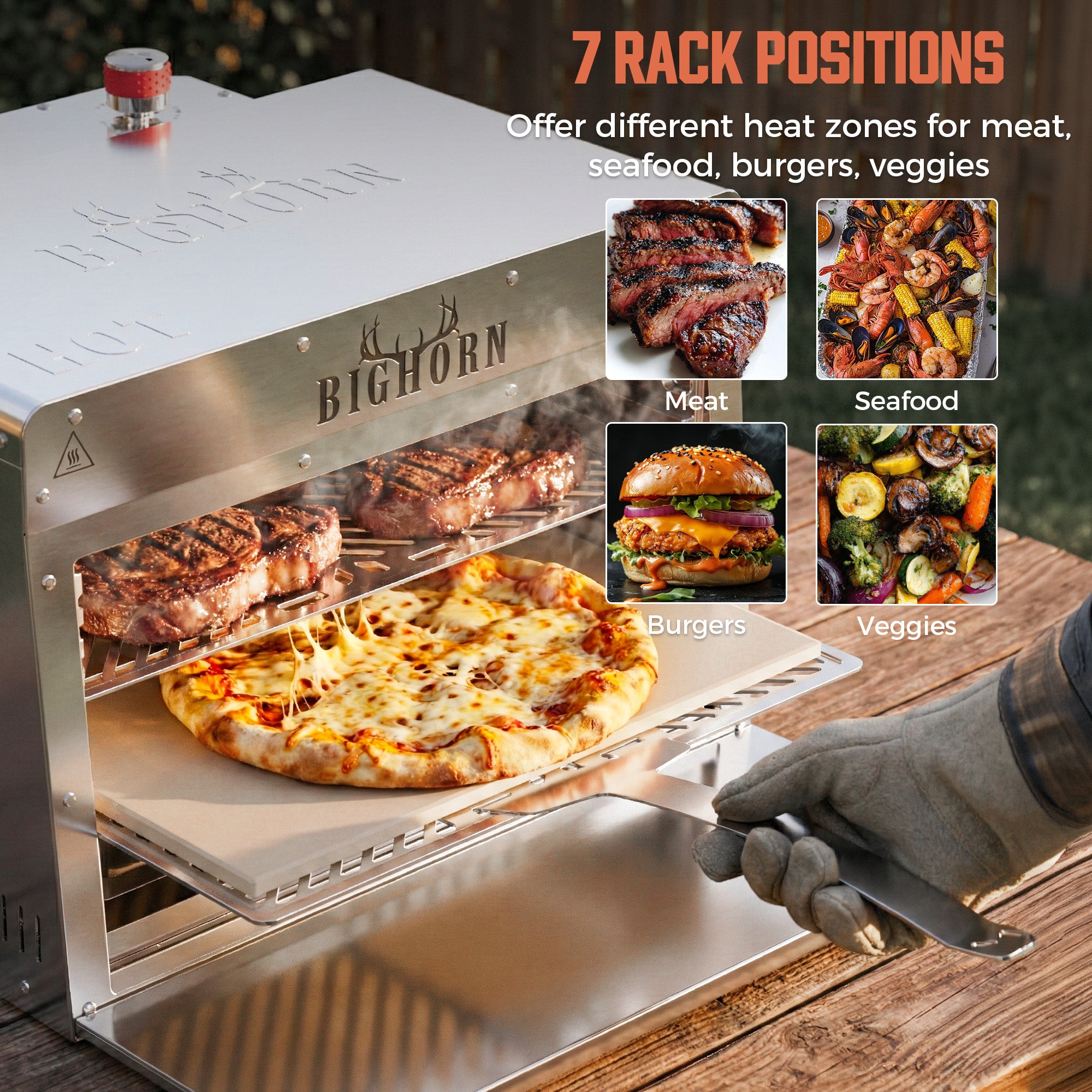 1500℉ | Infrared Steak Grill with Pizza Stone - 16 Inch