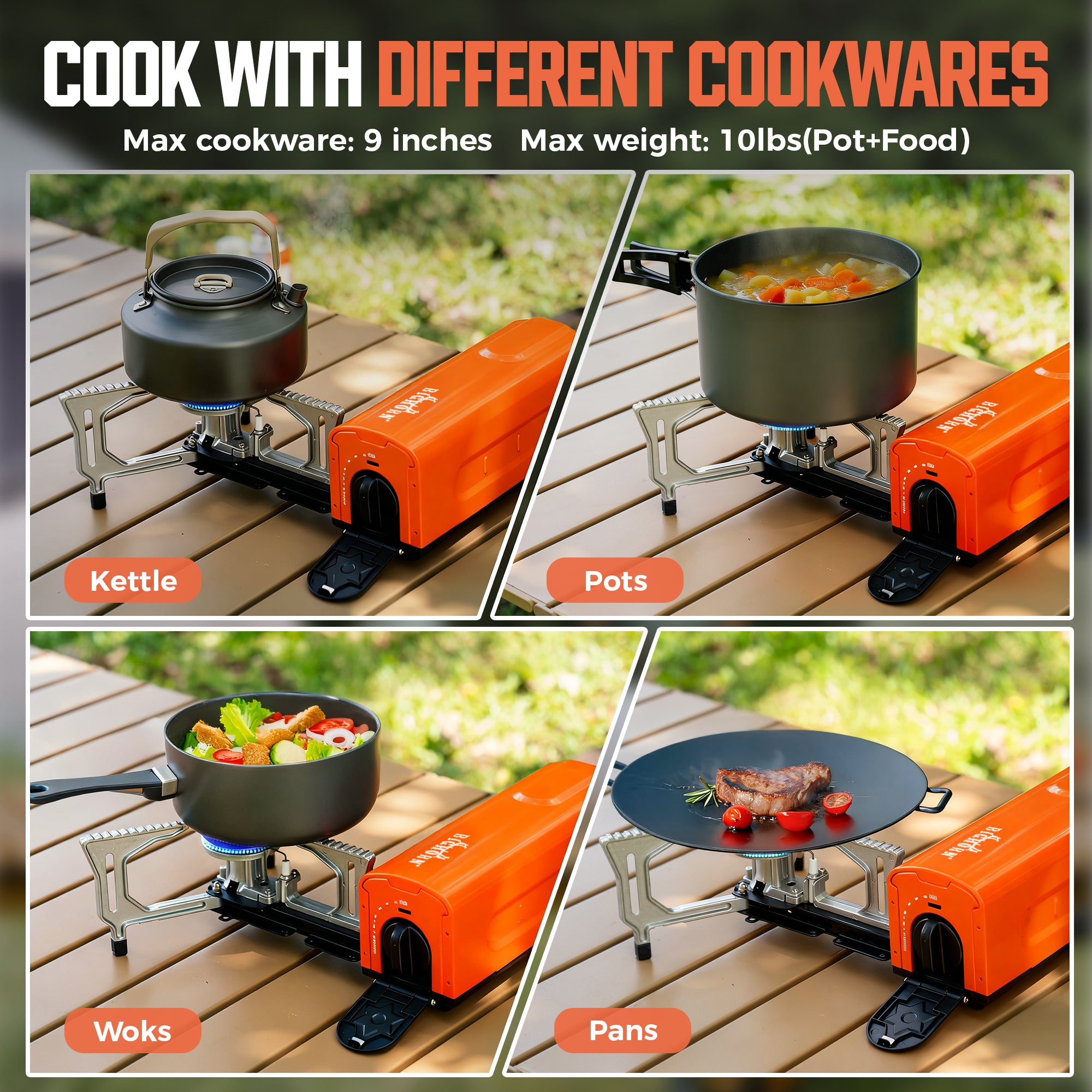 Butane Camping Stove, Portable Folding Gas Burner for Camping