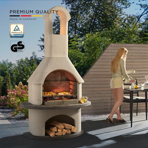 79.9”H Concrete Outdoor Fireplace with Grill