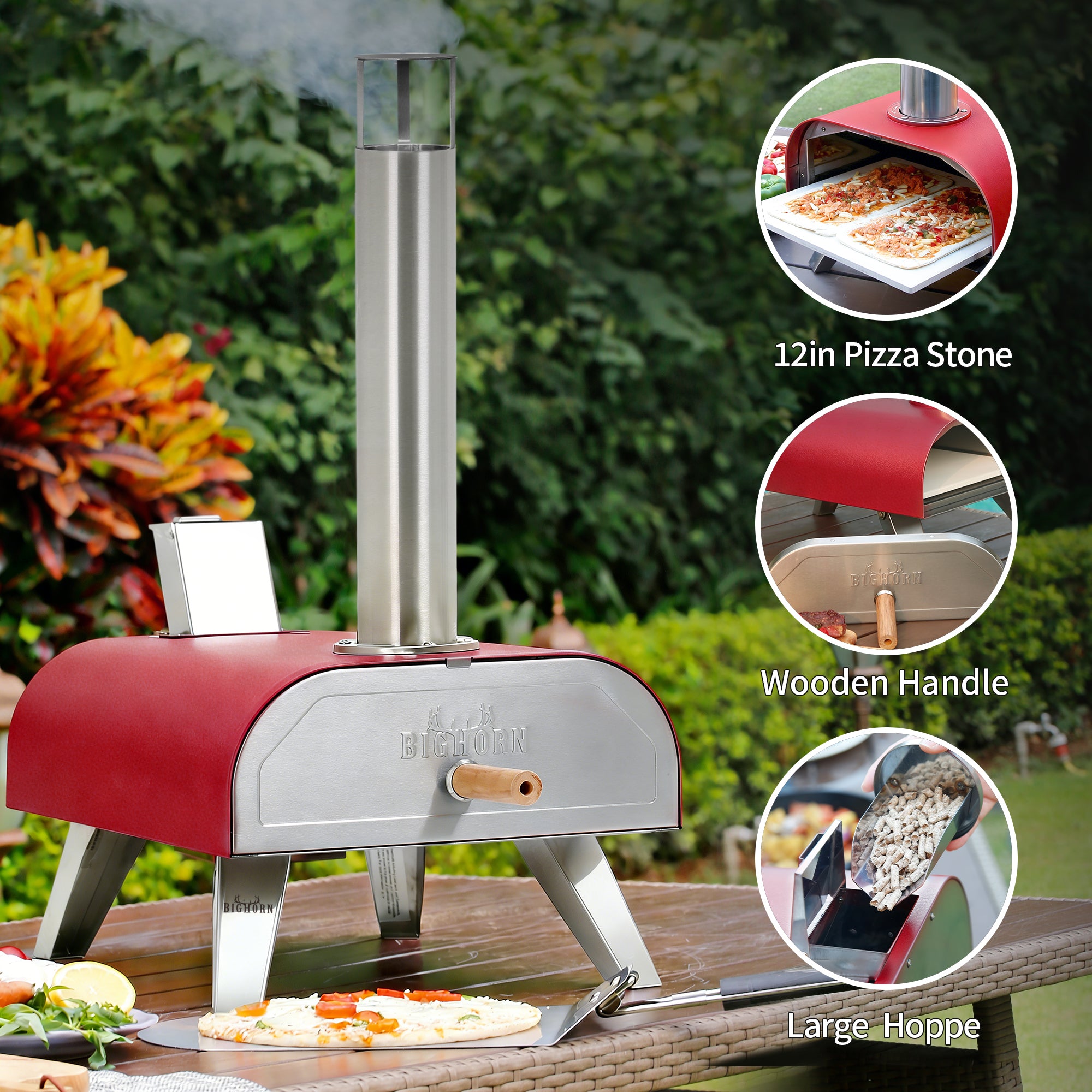 12” Triple-Fuel Pizza Oven – Wood Pellet | Gas & Electric Compatible (Accessories Sold Separately)