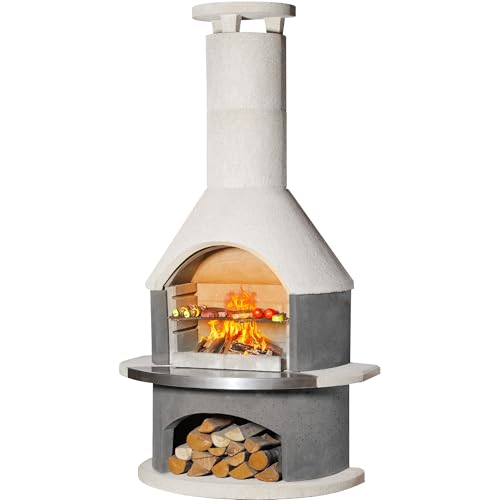 81.9”H Concrete  Outdoor Fireplace with Grill