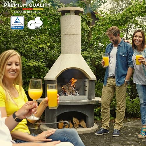 81.9”H Concrete  Outdoor Fireplace with Grill