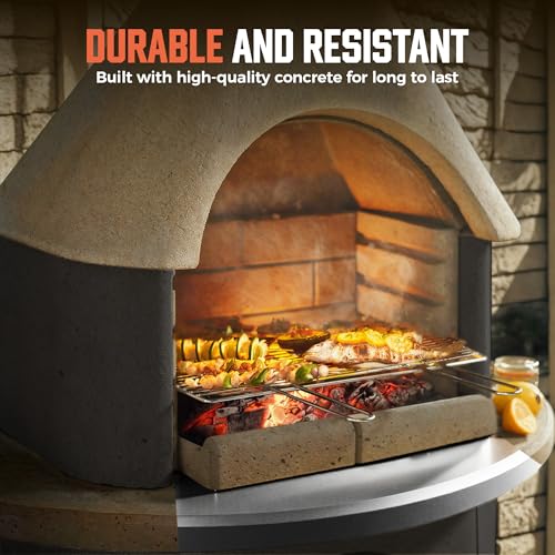 81.9”H Concrete  Outdoor Fireplace with Grill