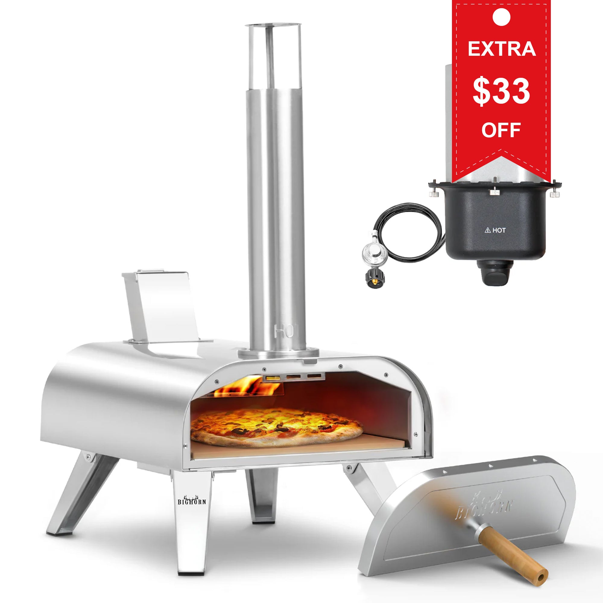 12" Pellet & Gas Pizza Oven