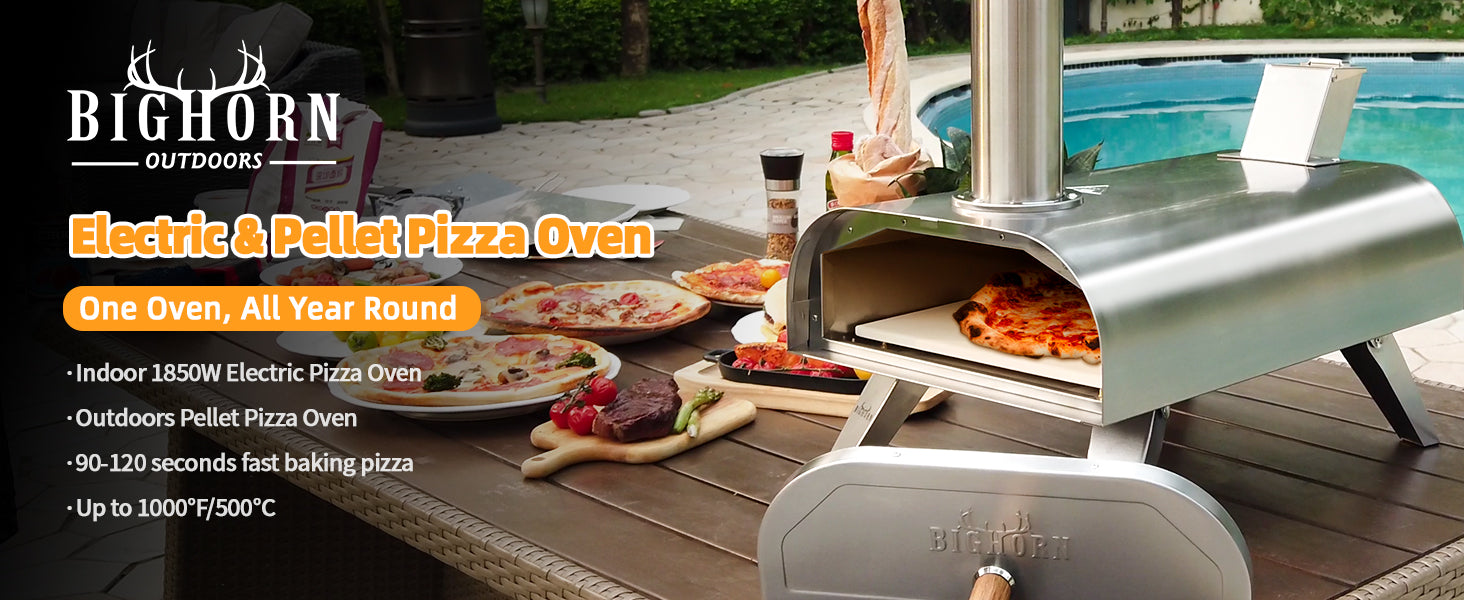 12-inch | Pellet & Electric Pizza Oven