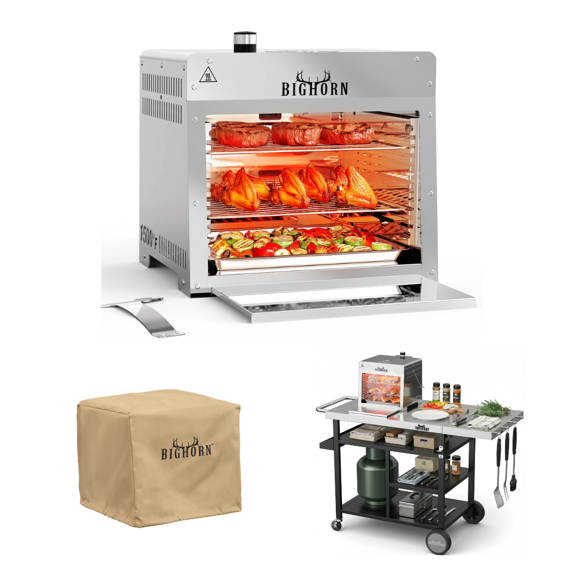 16 Inch 1500℉ Portable Infrared Steak Grill Bundle