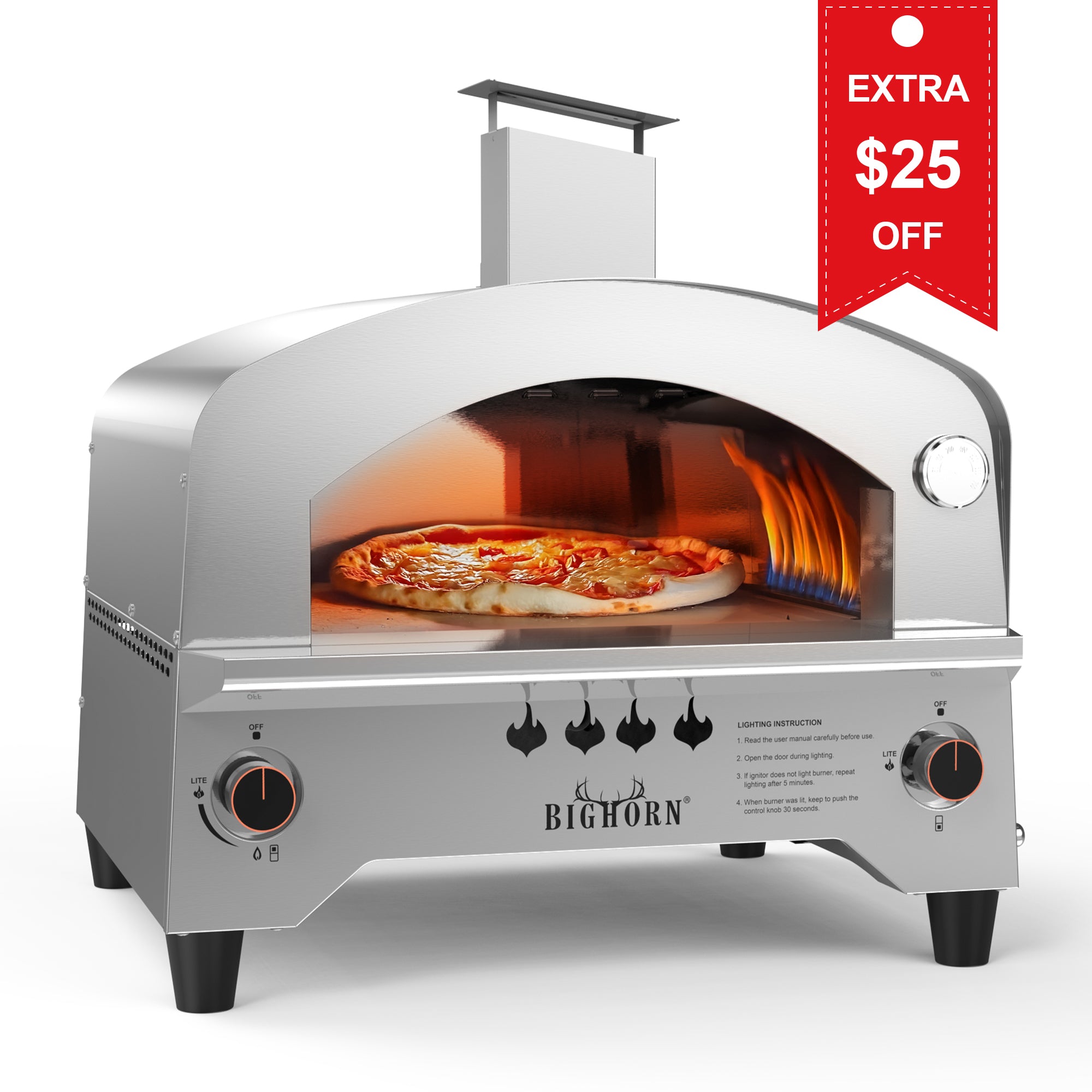 13" Gas Pizza Oven, Sliver